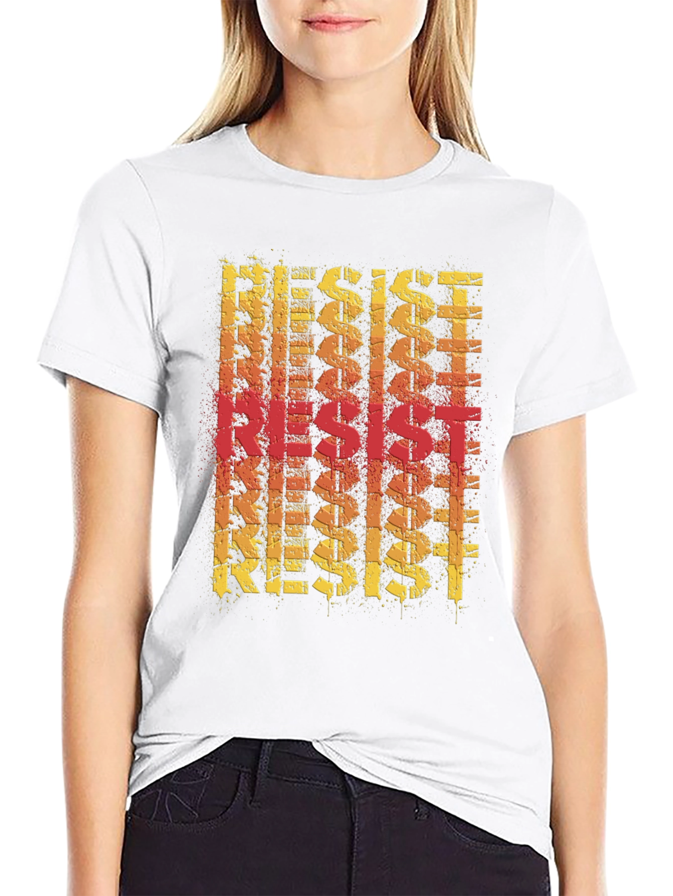 Resist Graphic Print Tee - Bold Statement T-Shirt
