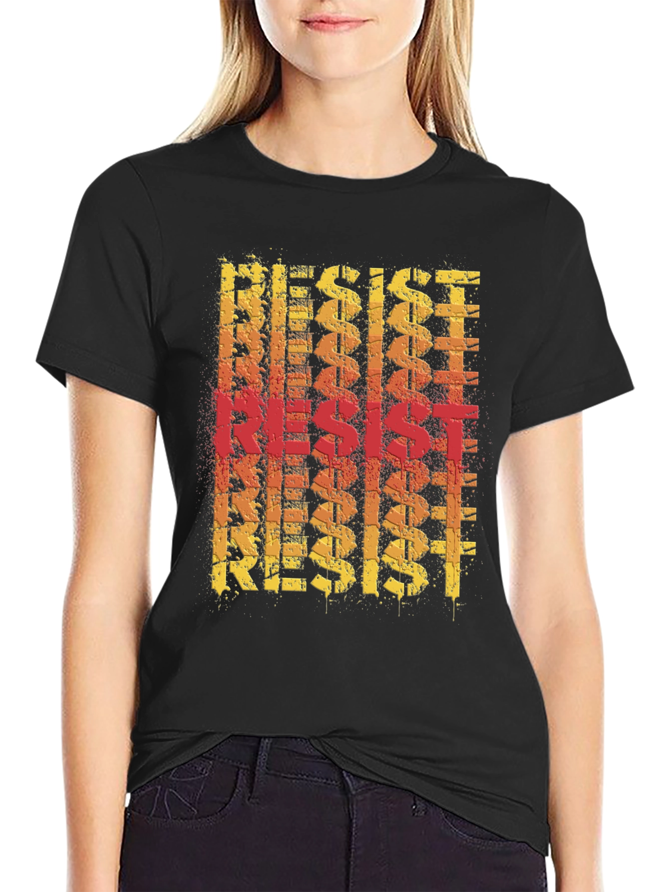 Resist Graphic Print Tee - Bold Statement T-Shirt