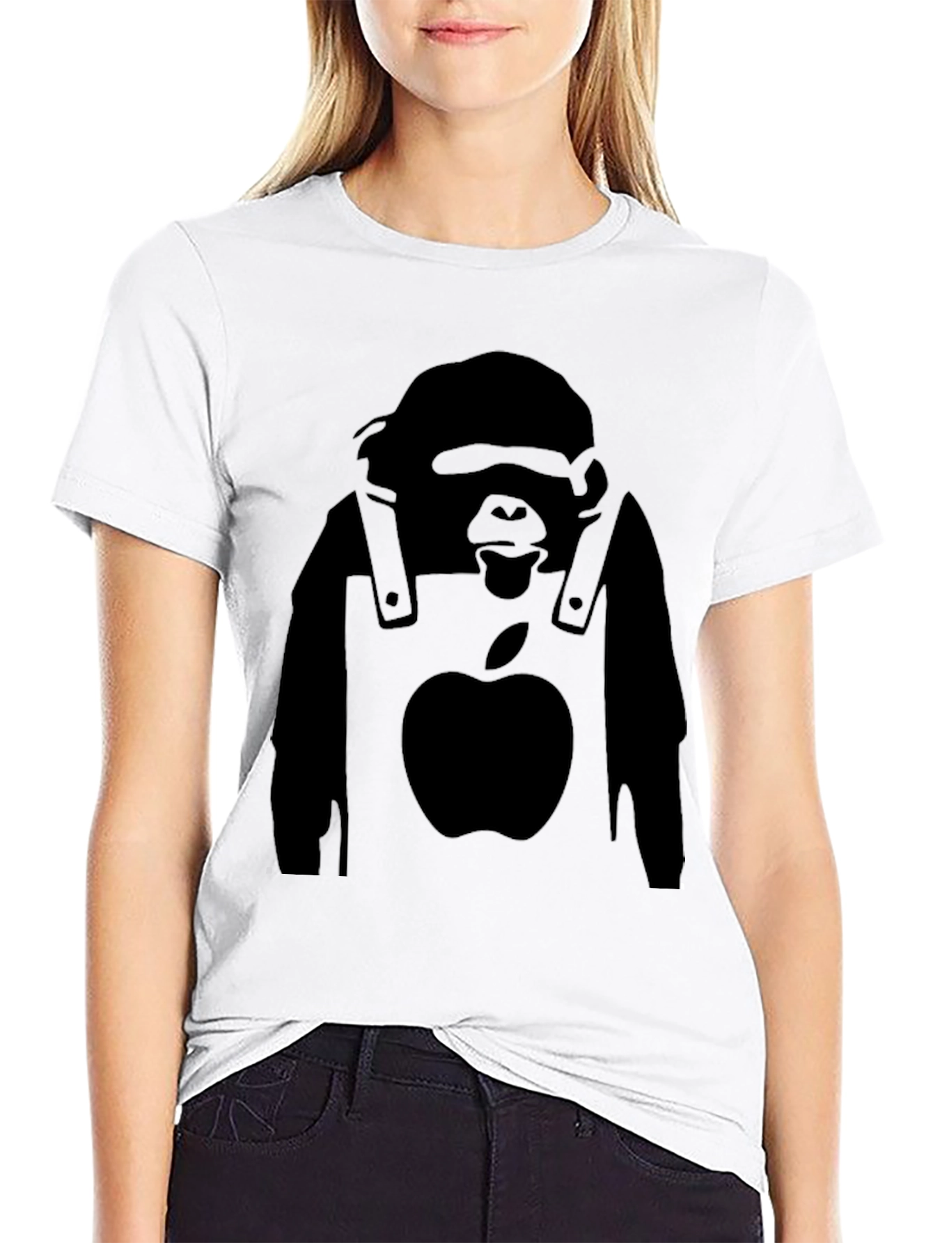 Banksy Inspired Apple Gorilla Graphic Tee
