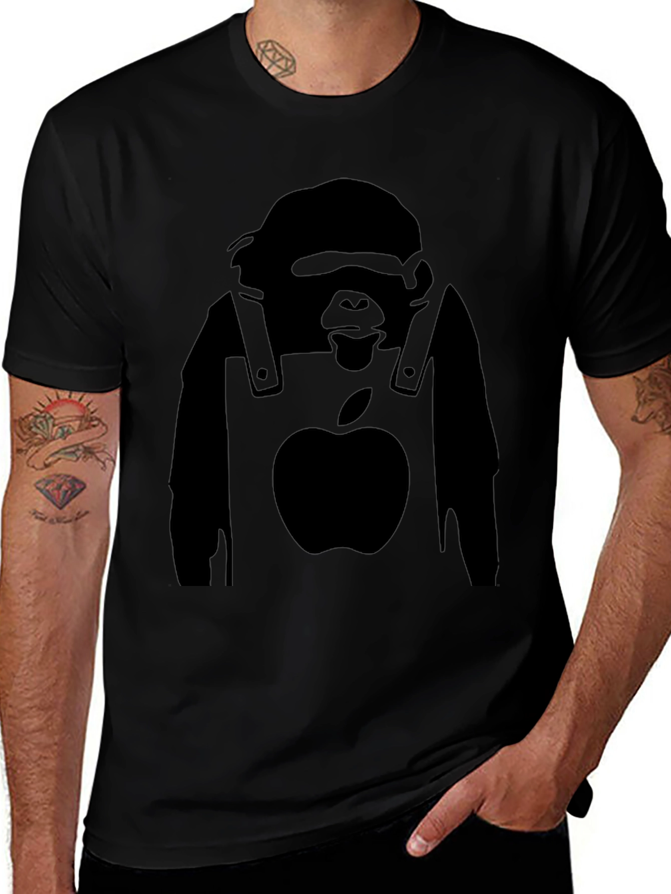 Banksy Inspired Apple Gorilla Graphic Tee