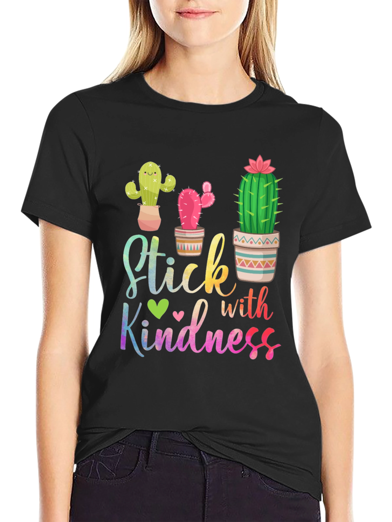 Stick with Kindness Cactus Graphic T-Shirt