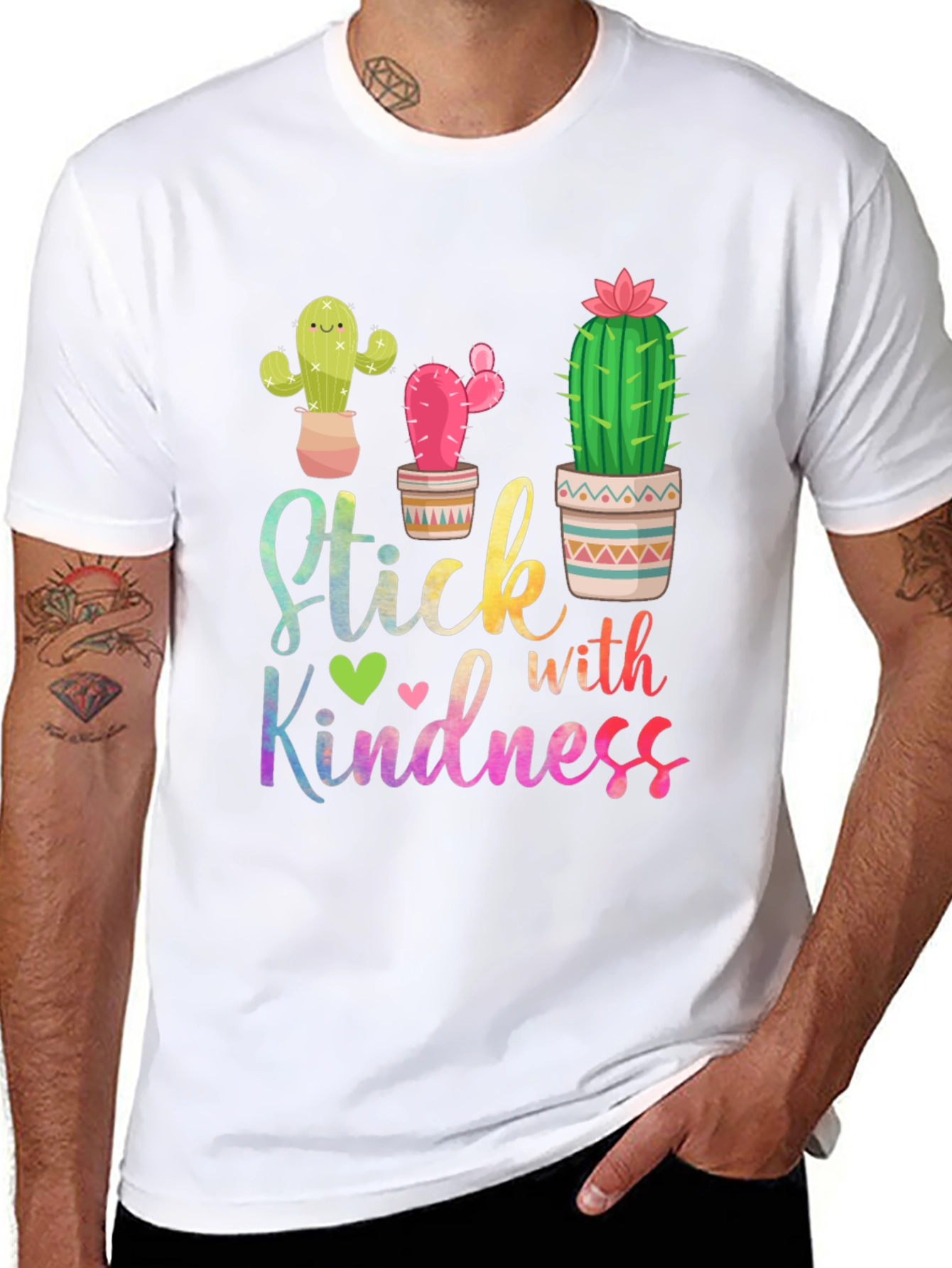 Stick with Kindness Cactus Graphic T-Shirt