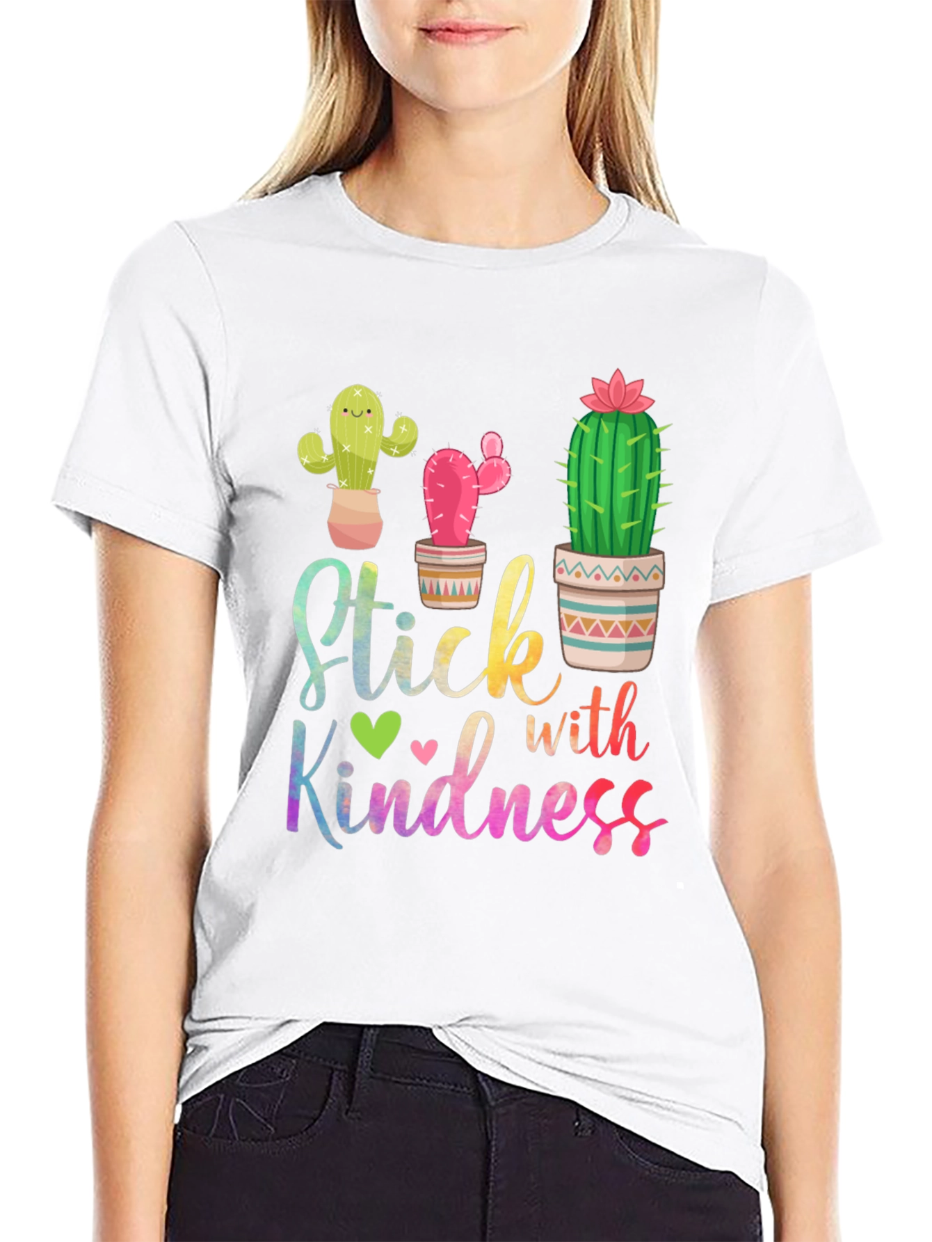 Stick with Kindness Cactus Graphic T-Shirt
