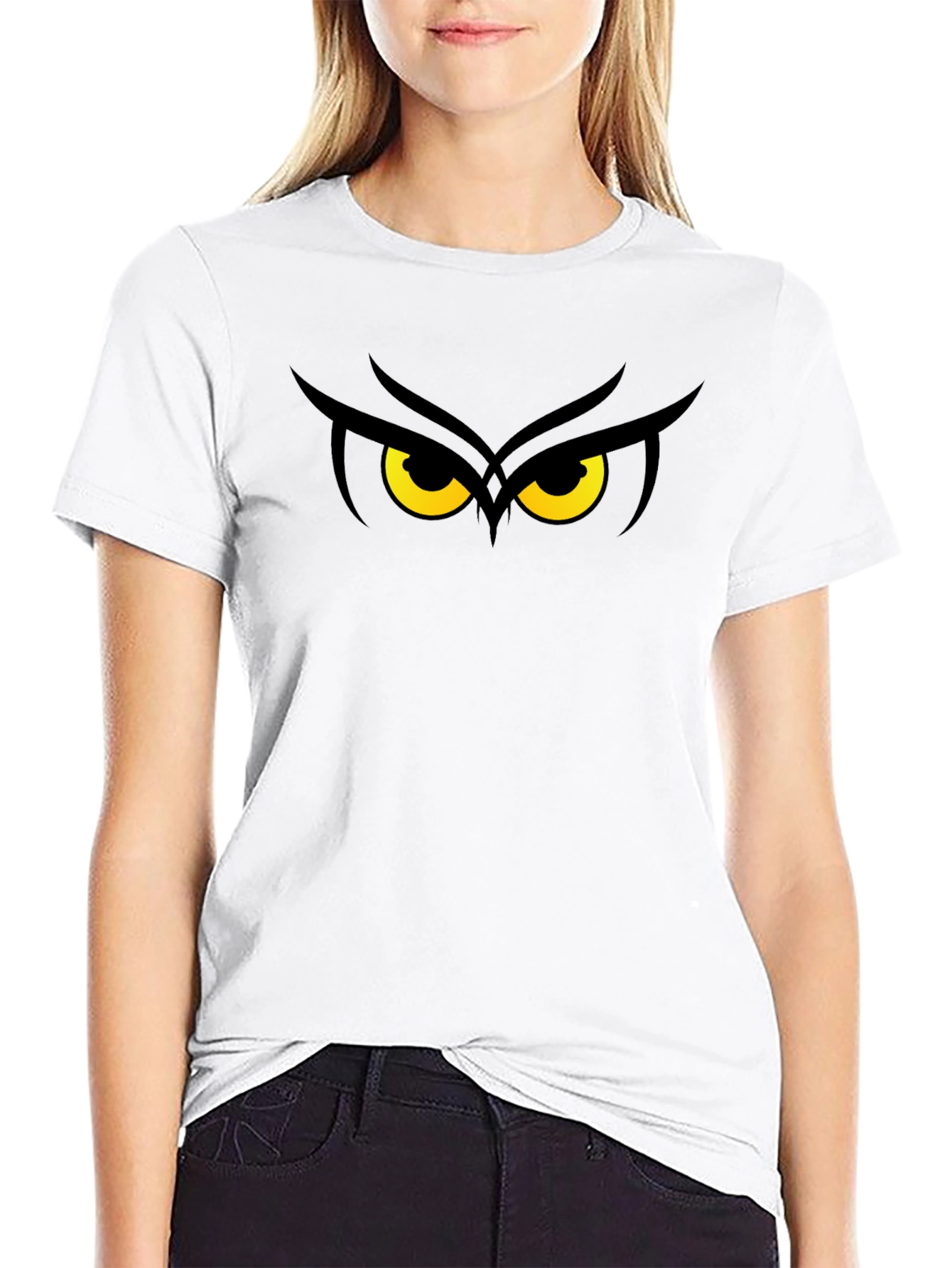 Owl Eyes Graphic T-Shirt - Black Cotton Tee