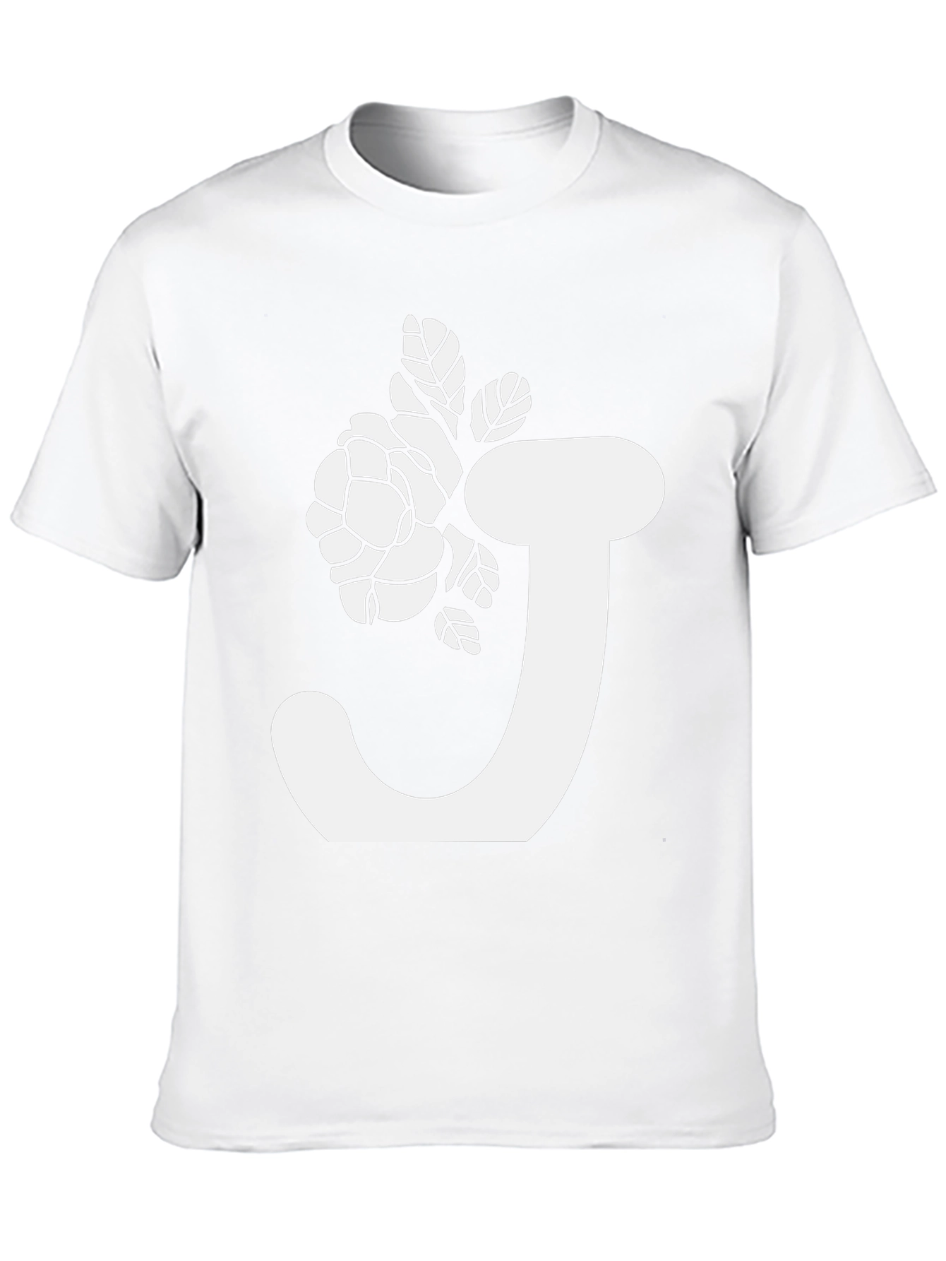 Floral Initial J Black T-Shirt
