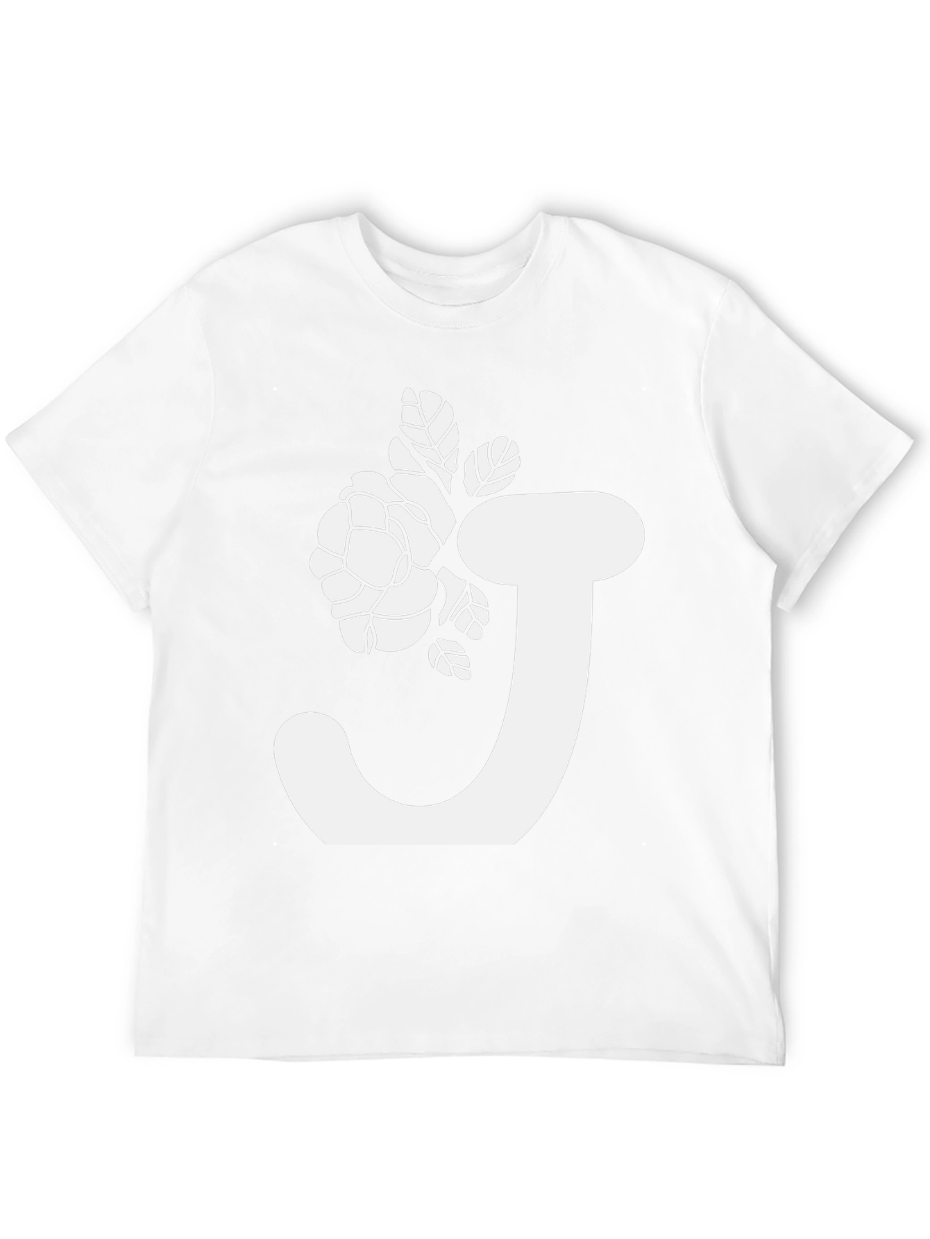 Floral Initial J Black T-Shirt