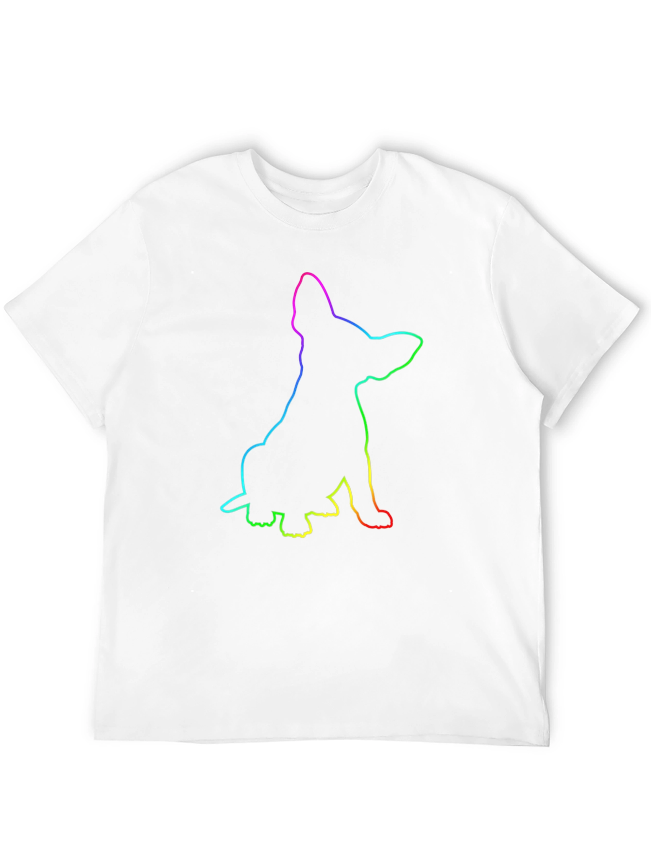 Rainbow Dog Outline Black T-Shirt