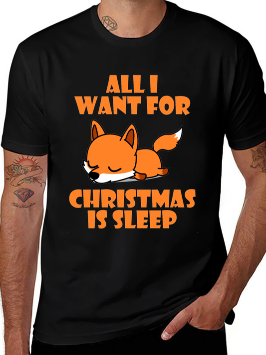 All I Want For Christmas Is Sleep Fox T-Shirt