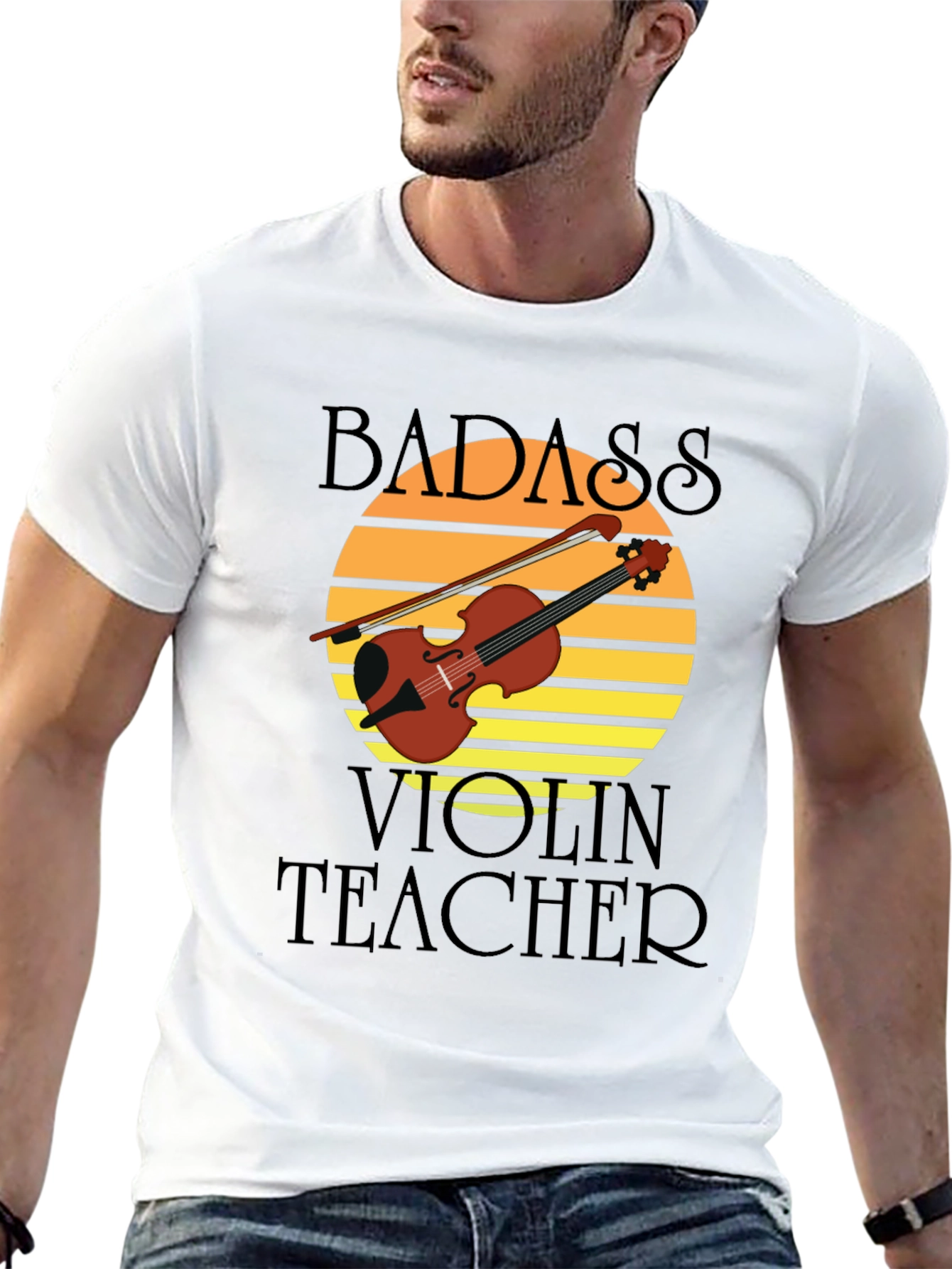 Badass Violin Teacher Graphic T-Shirt