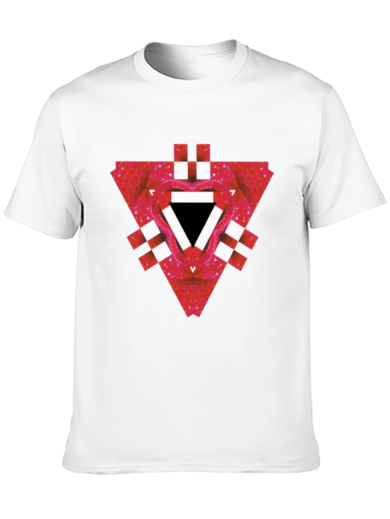 Geometric Triangle Graphic Tee - Mens Black T-Shirt