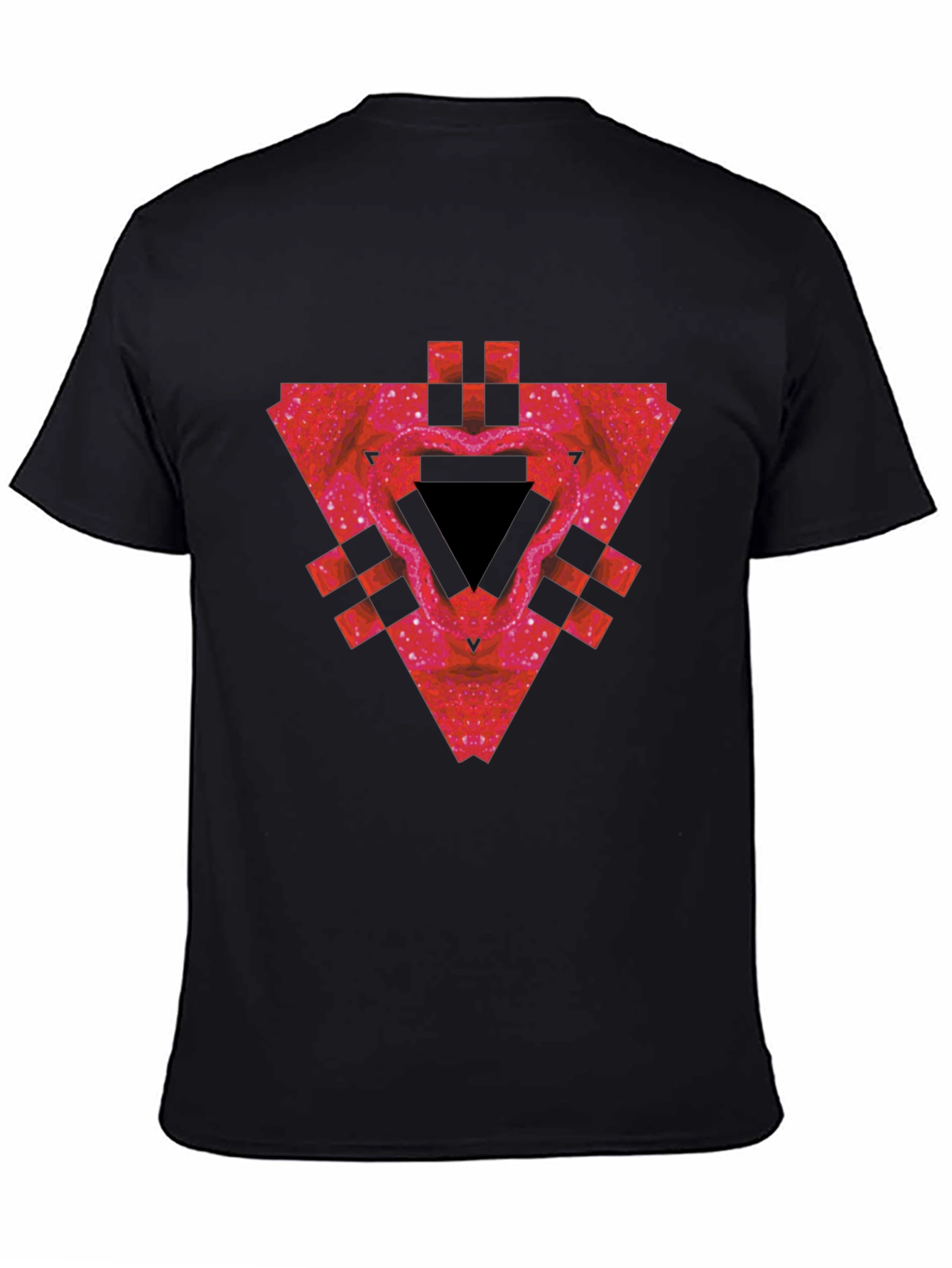 Geometric Triangle Graphic Tee - Mens Black T-Shirt