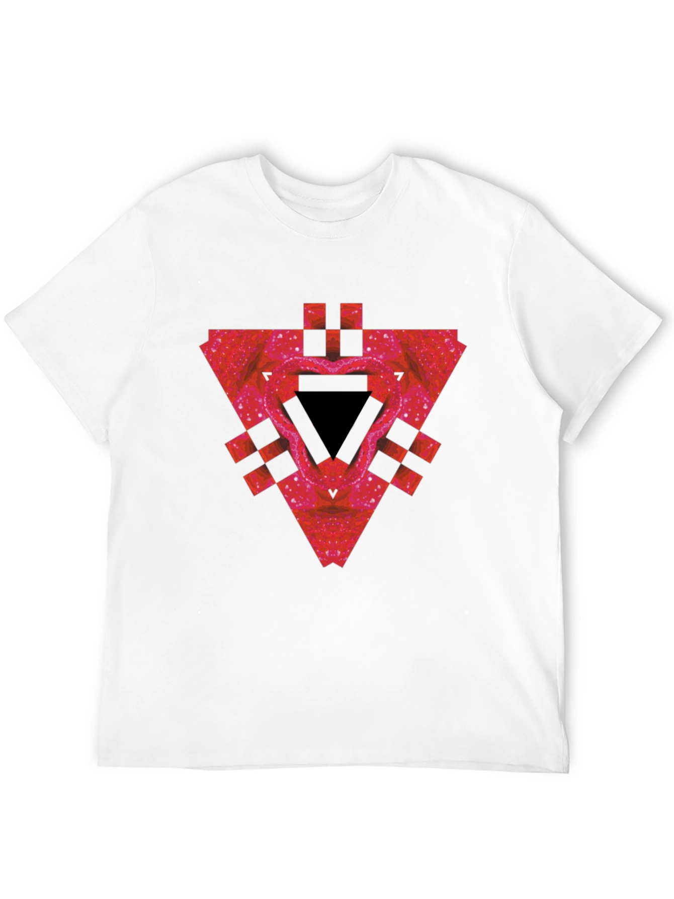 Geometric Triangle Graphic Tee - Mens Black T-Shirt