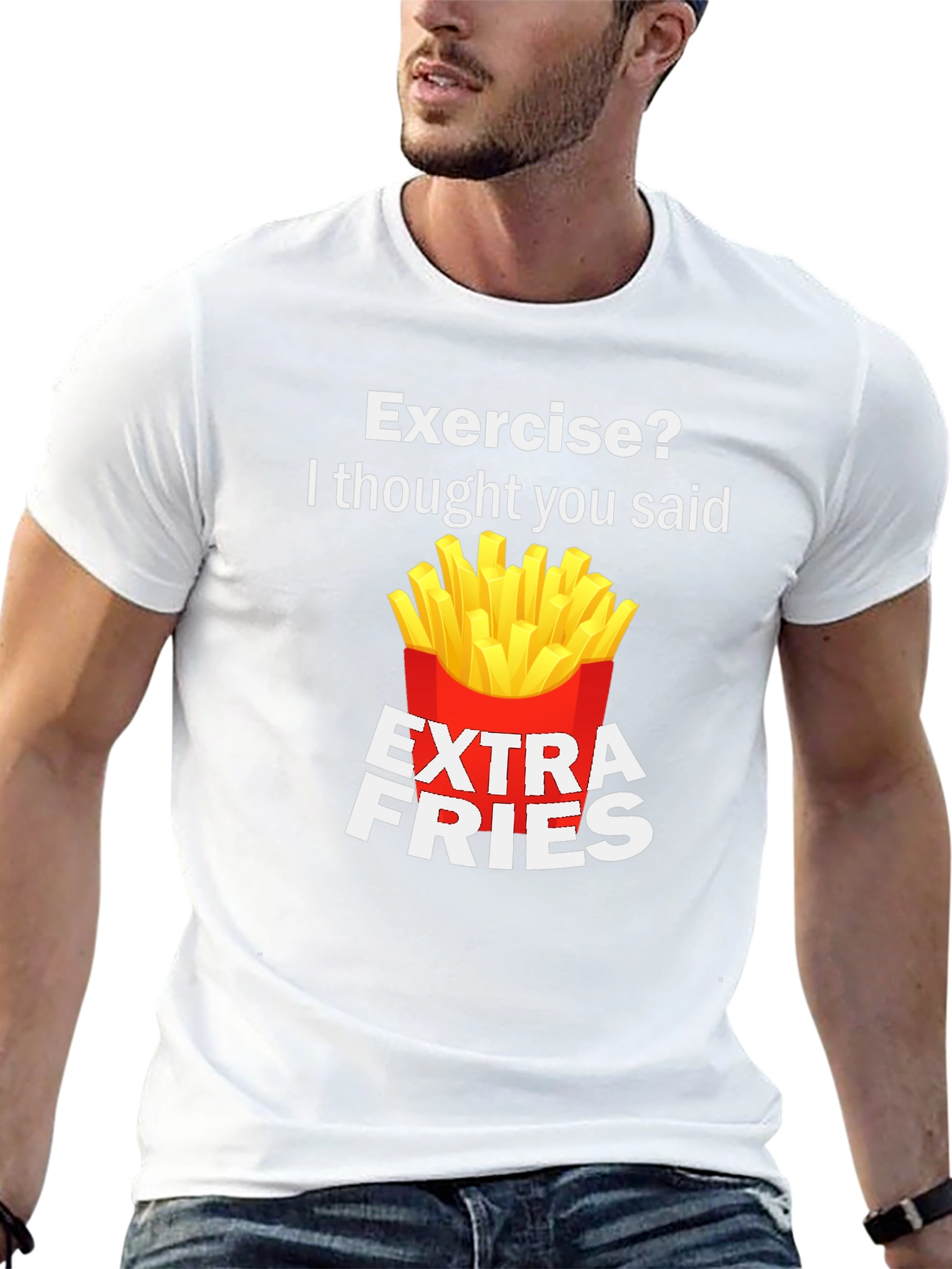 Funny Extra Fries T-Shirt - Foodie Novelty Tee