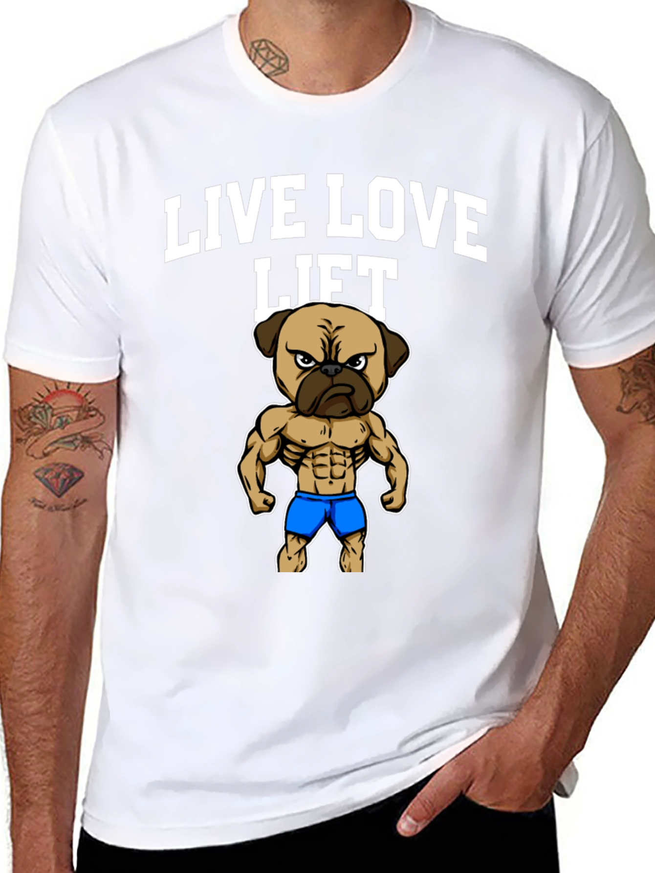 Live Love Lift Pug T-Shirt