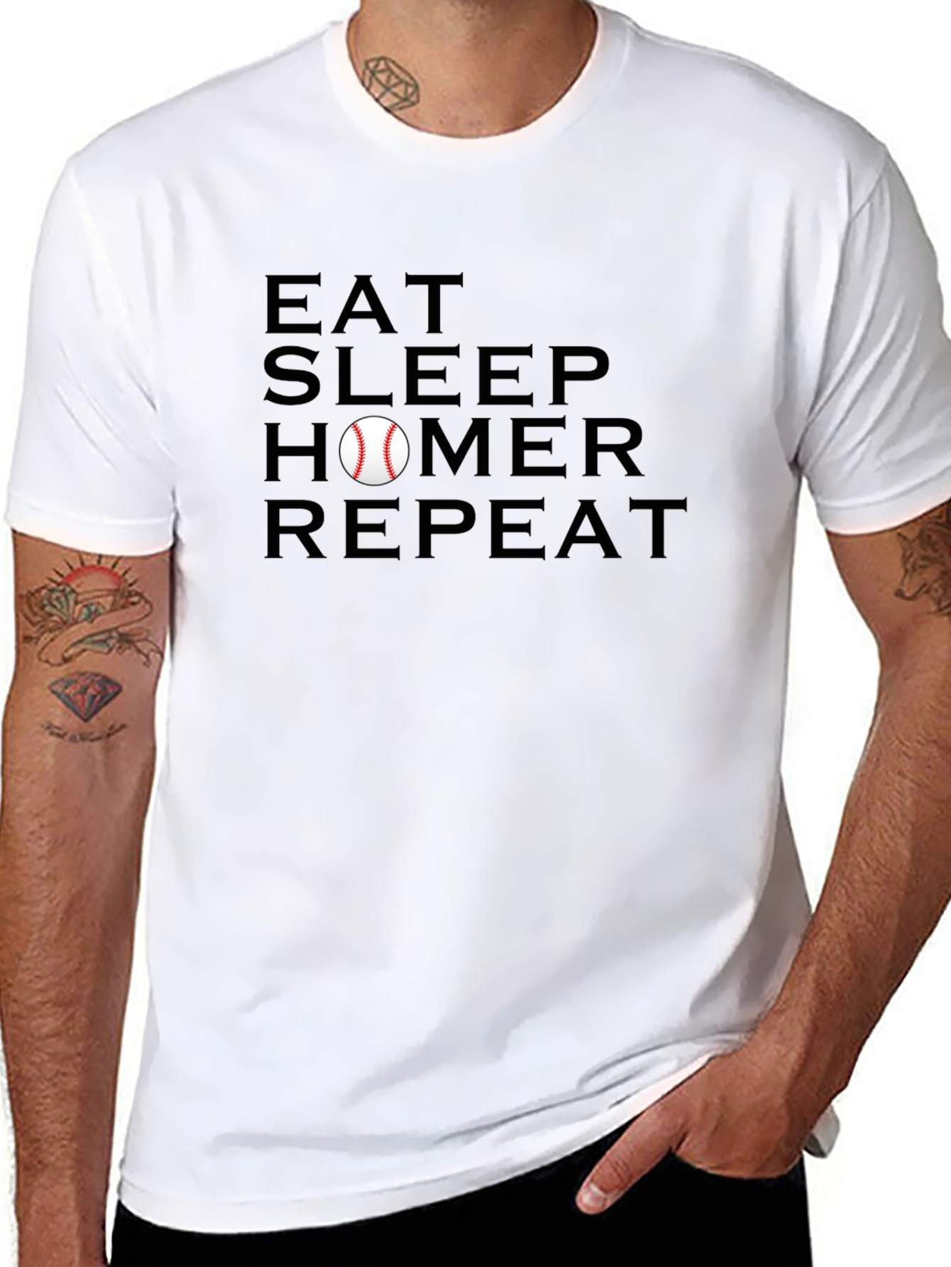 Eat Sleep Homer Repeat Baseball T-Shirt