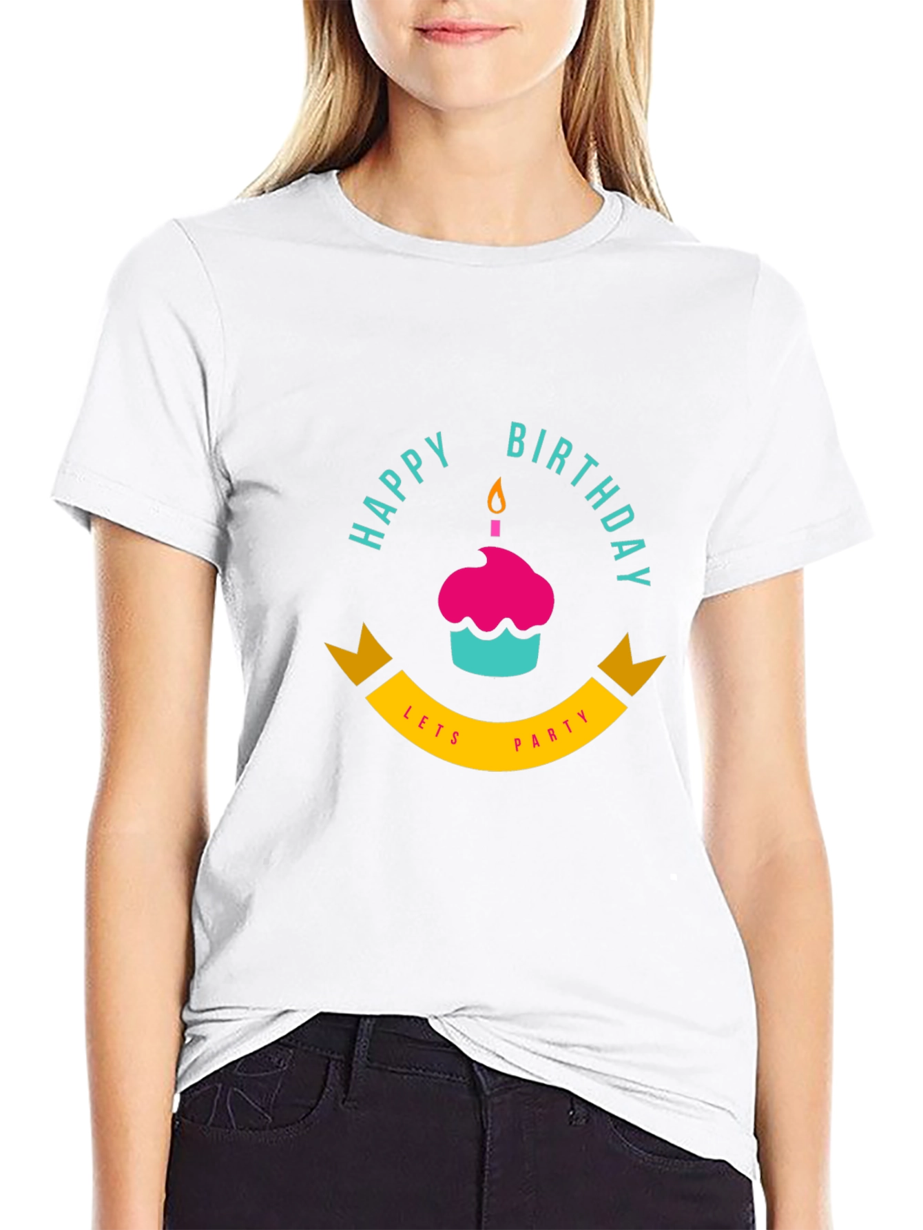 Happy Birthday Lets Party Black T-Shirt