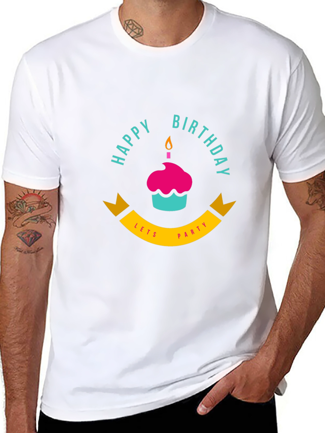 Happy Birthday Lets Party Black T-Shirt