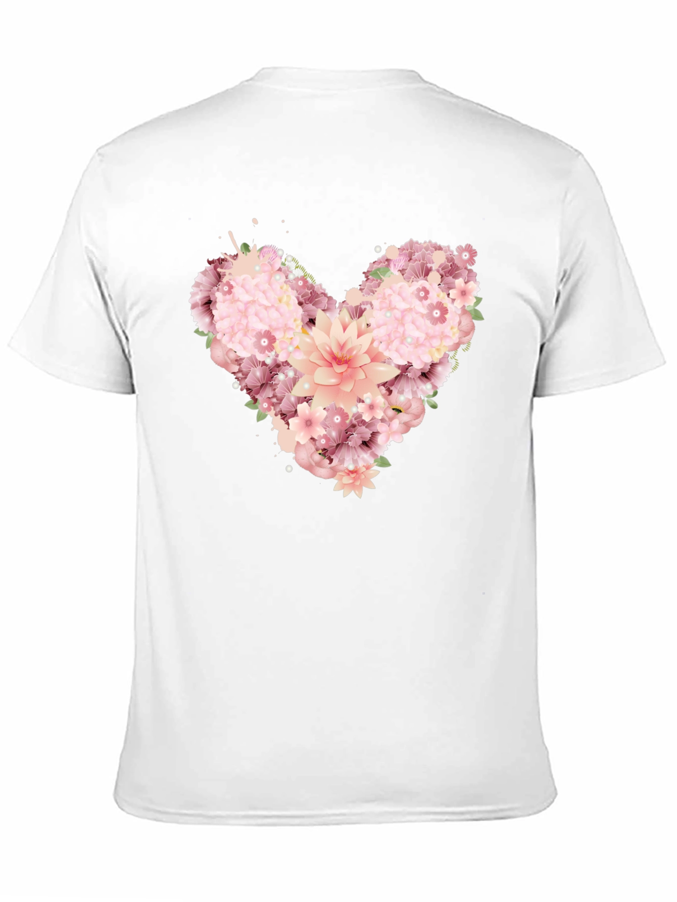 Floral Heart Graphic Tee - Black Unisex T-Shirt