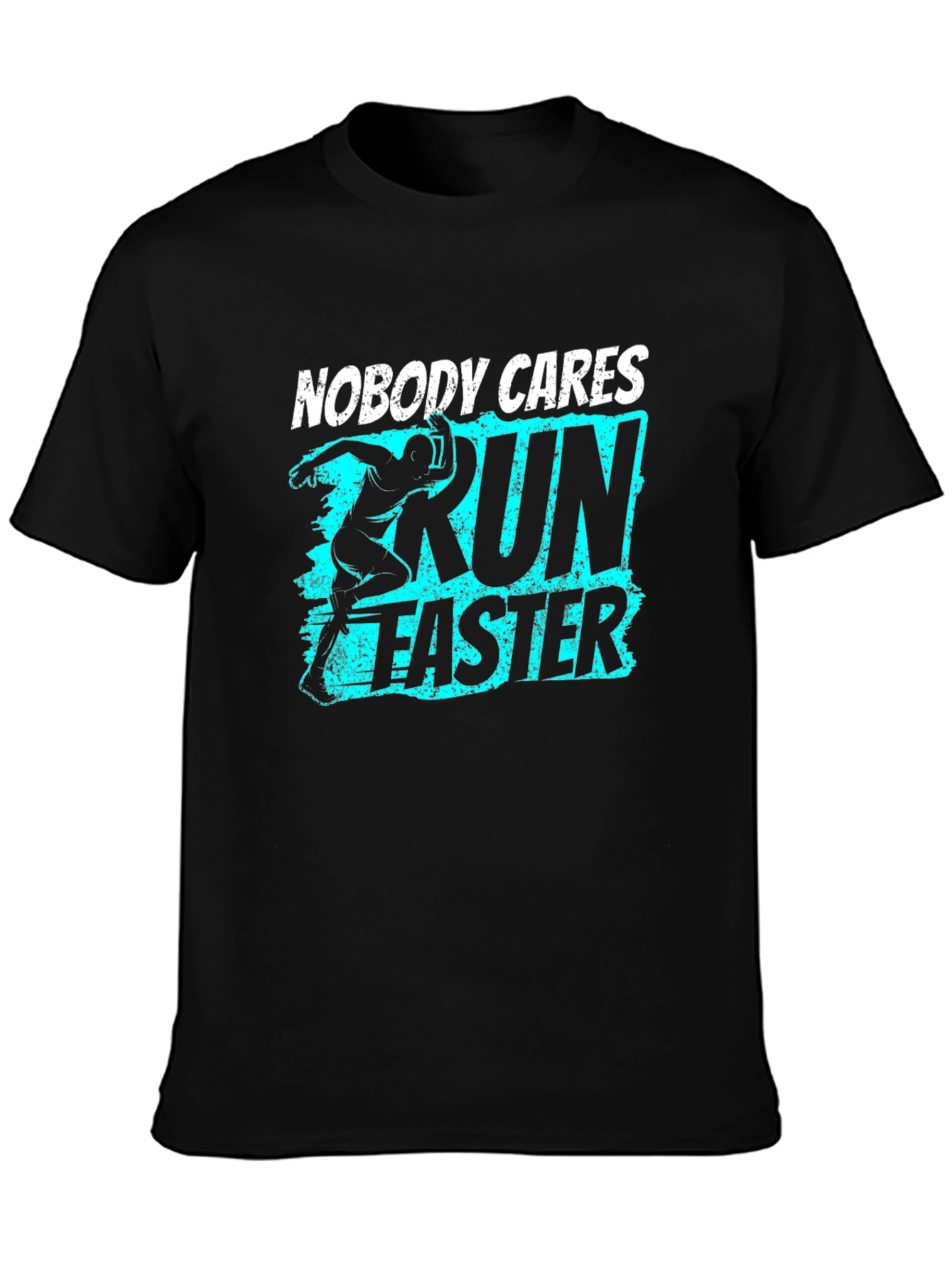 Run Faster Graphic Tee - Black Cotton T-Shirt