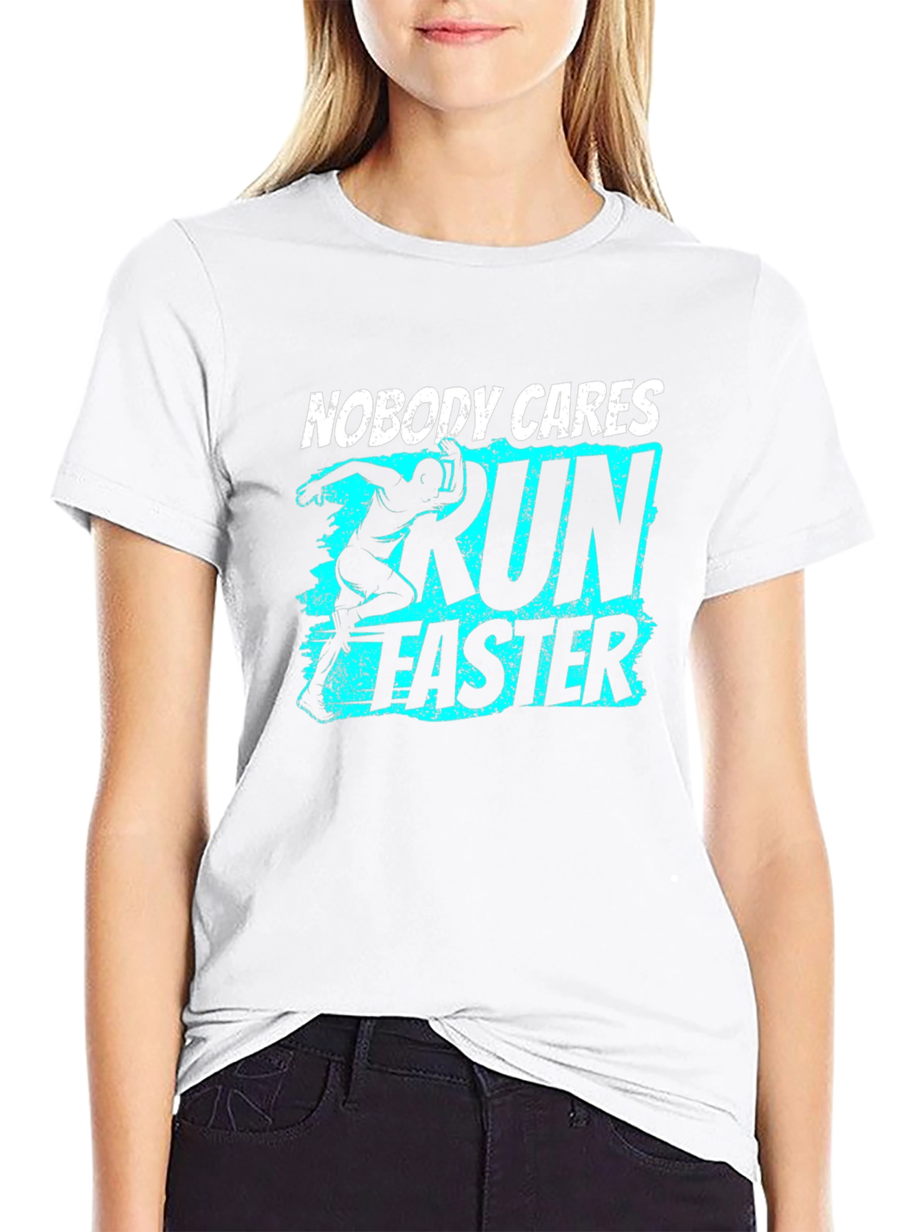 Run Faster Graphic Tee - Black Cotton T-Shirt