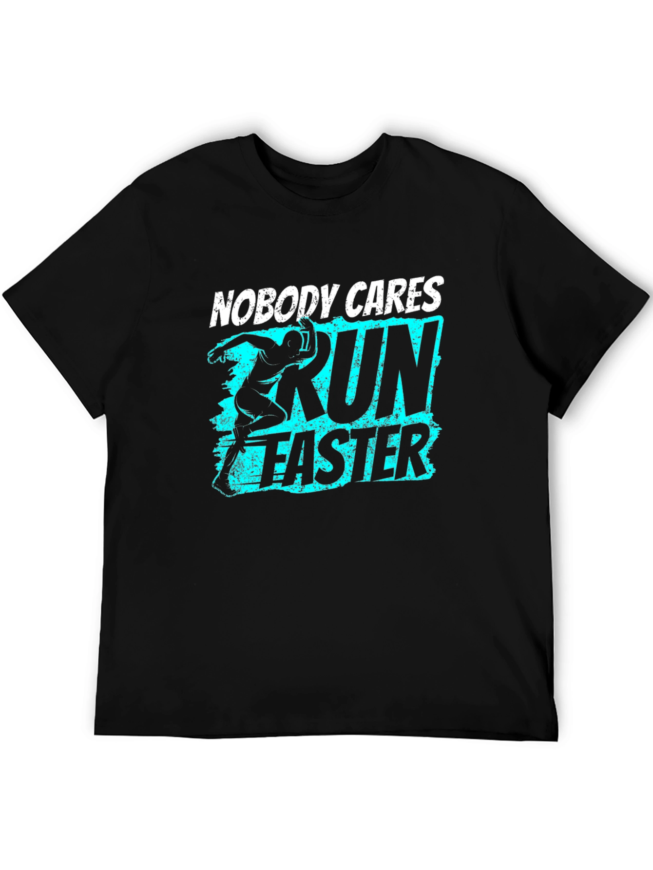 Run Faster Graphic Tee - Black Cotton T-Shirt
