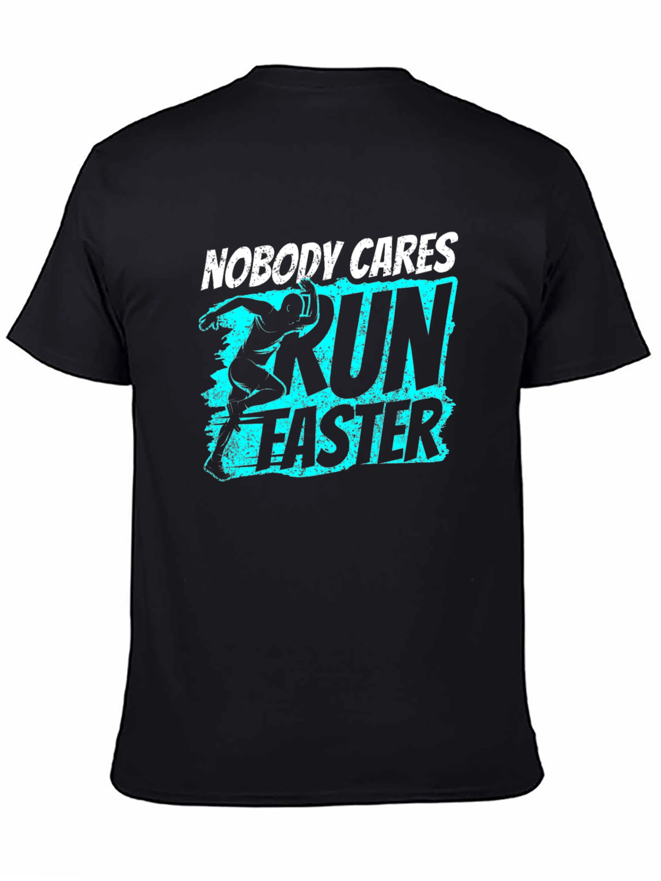 Run Faster Graphic Tee - Black Cotton T-Shirt