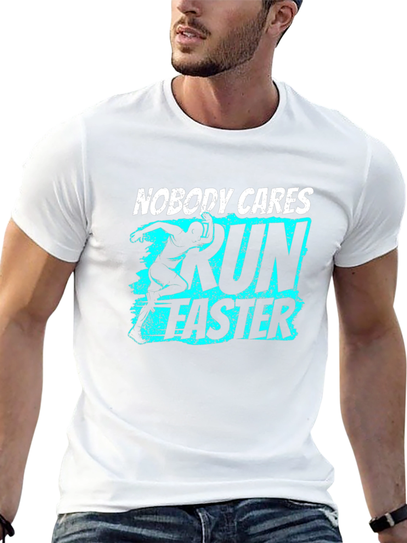 Run Faster Graphic Tee - Black Cotton T-Shirt