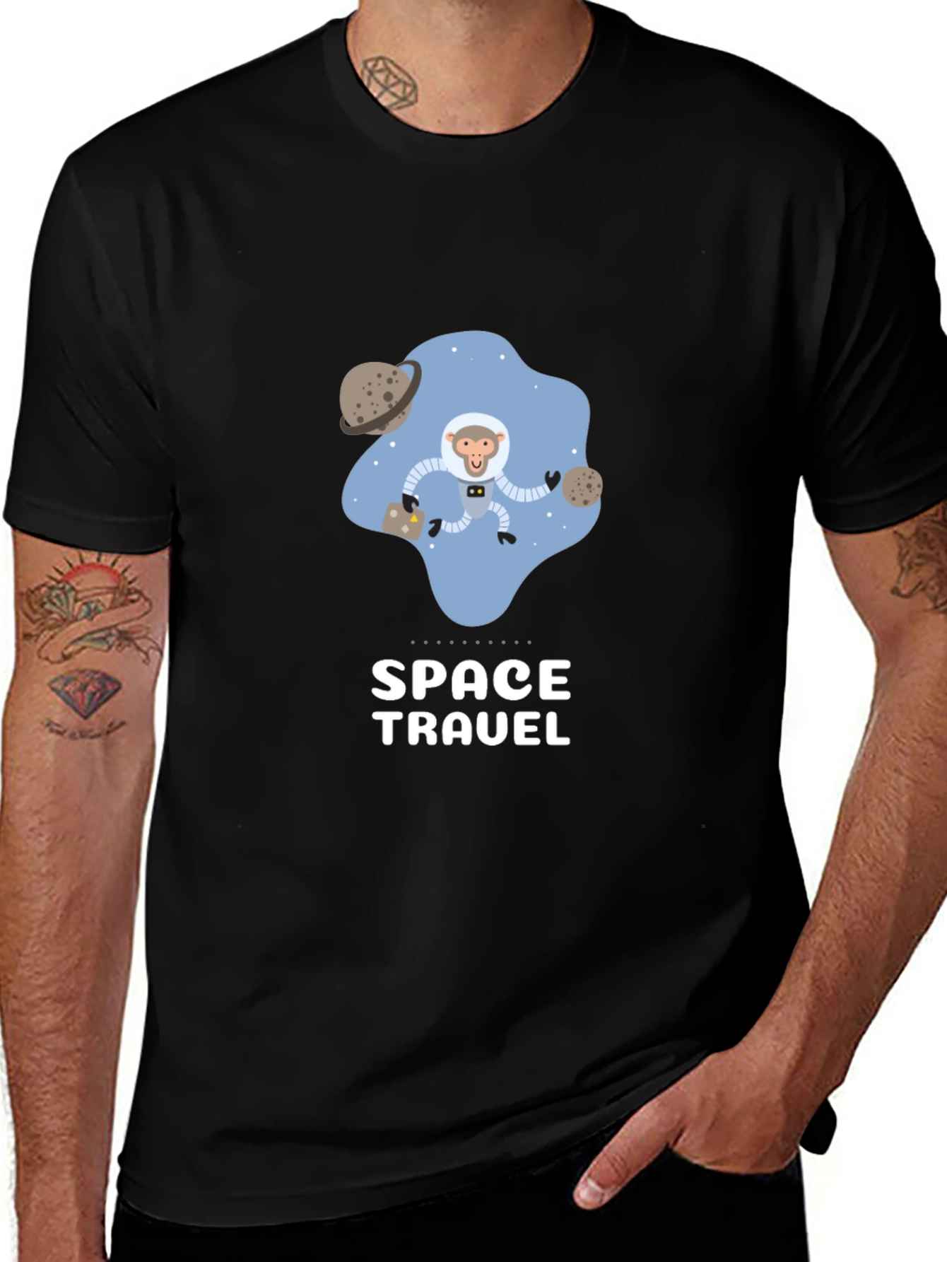 Space Travel Monkey Astronaut T-Shirt