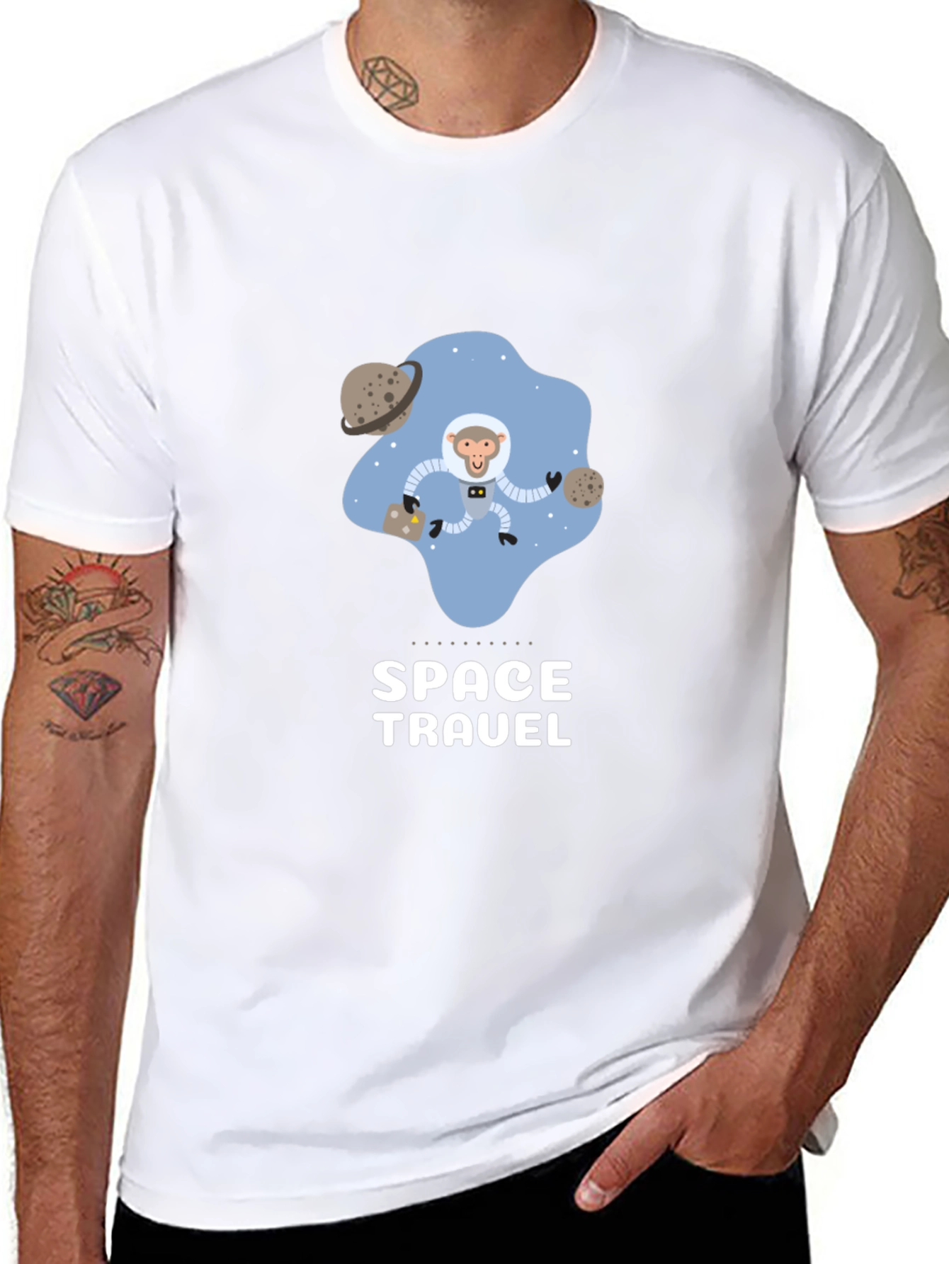 Space Travel Monkey Astronaut T-Shirt