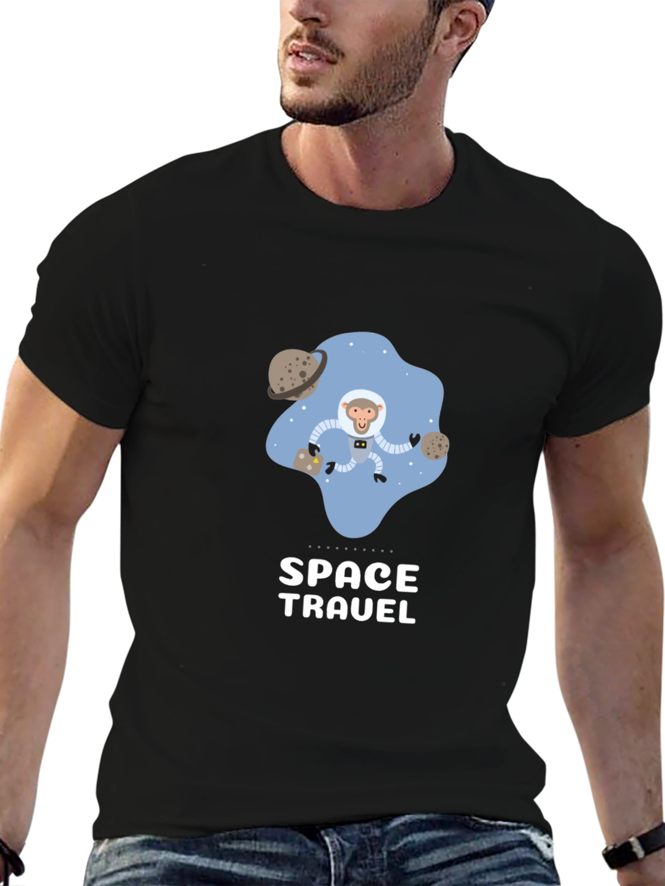 Space Travel Monkey Astronaut T-Shirt