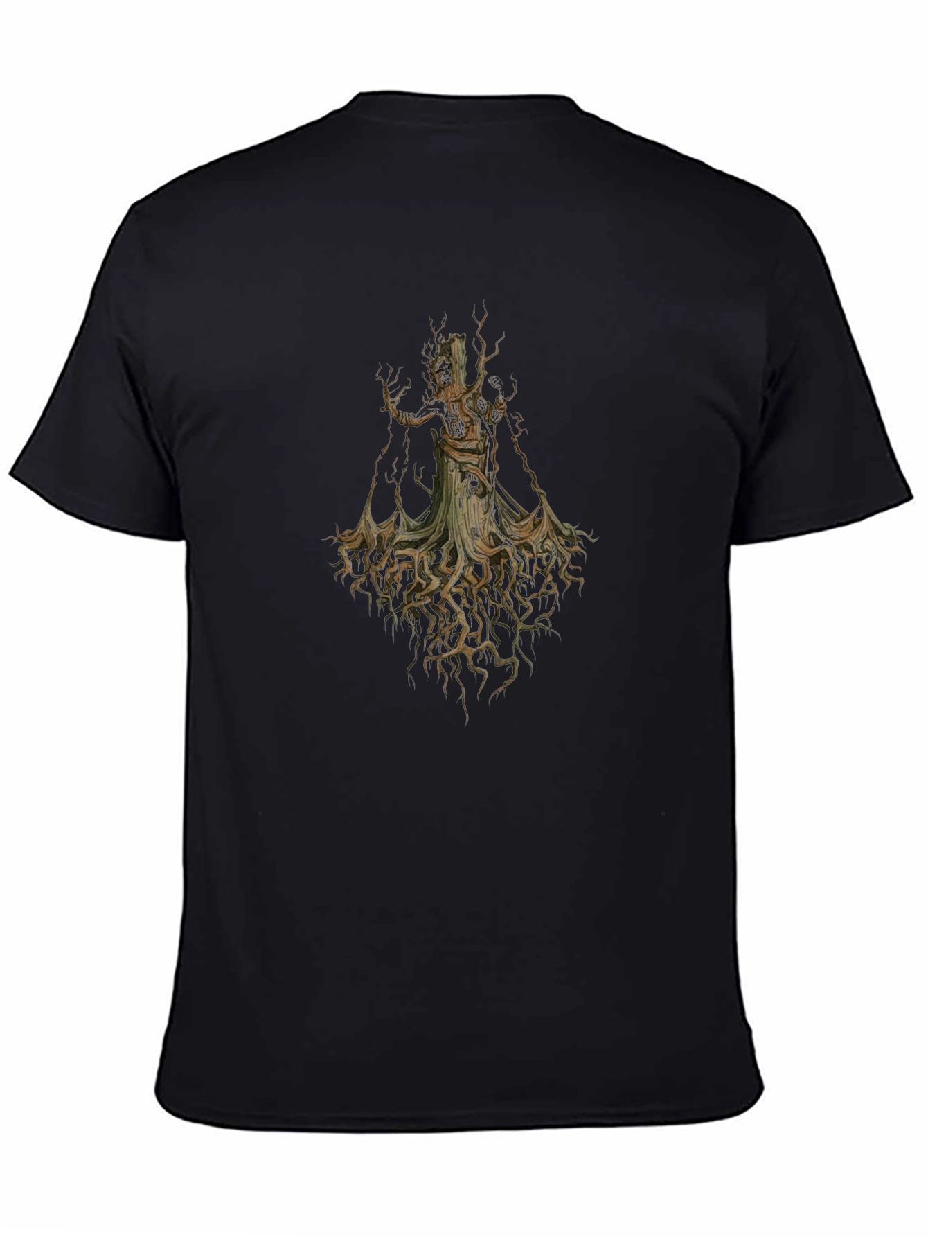 Unique Tree Spirit Graphic Black T-Shirt