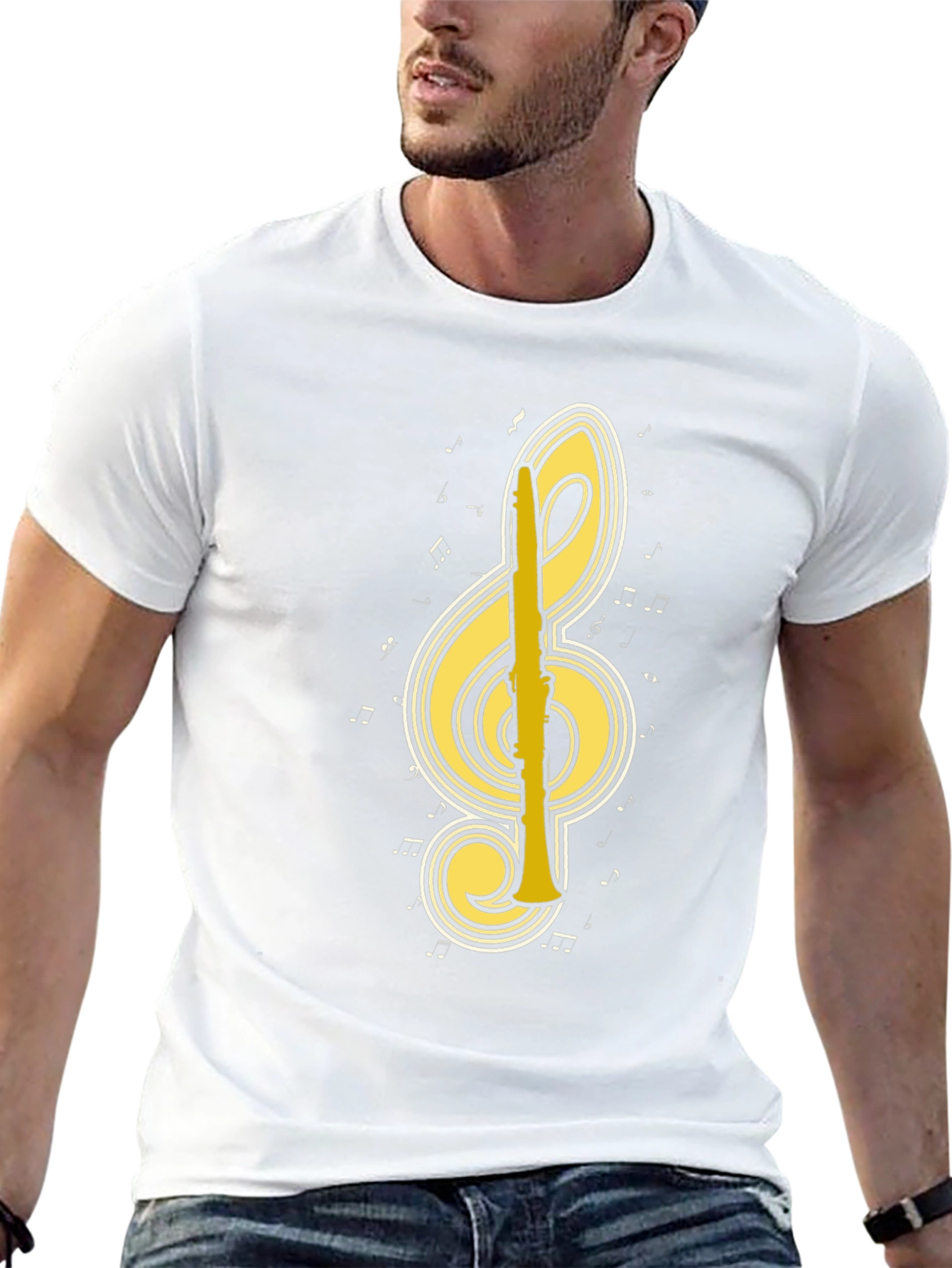 Music Lover T-Shirt: Treble Clef Clarinet Tee