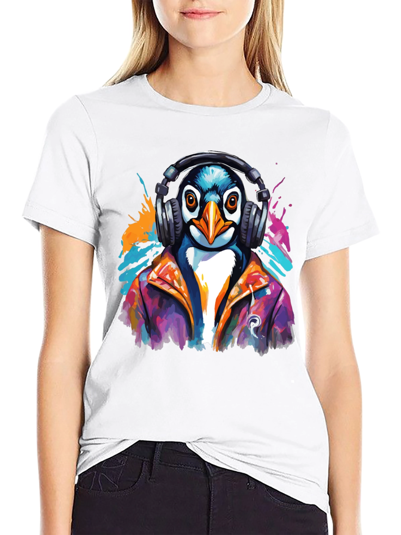 Cool Penguin DJ Graphic Tee - Stylish & Unique