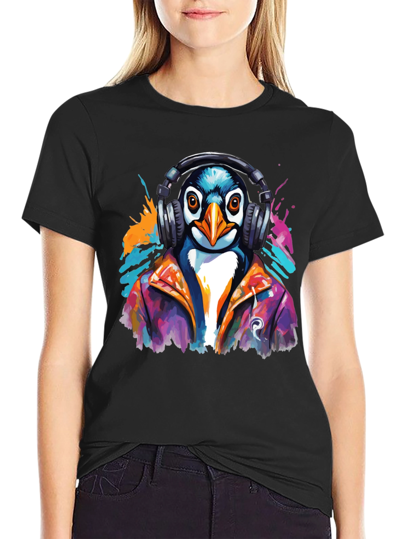 Cool Penguin DJ Graphic Tee - Stylish & Unique