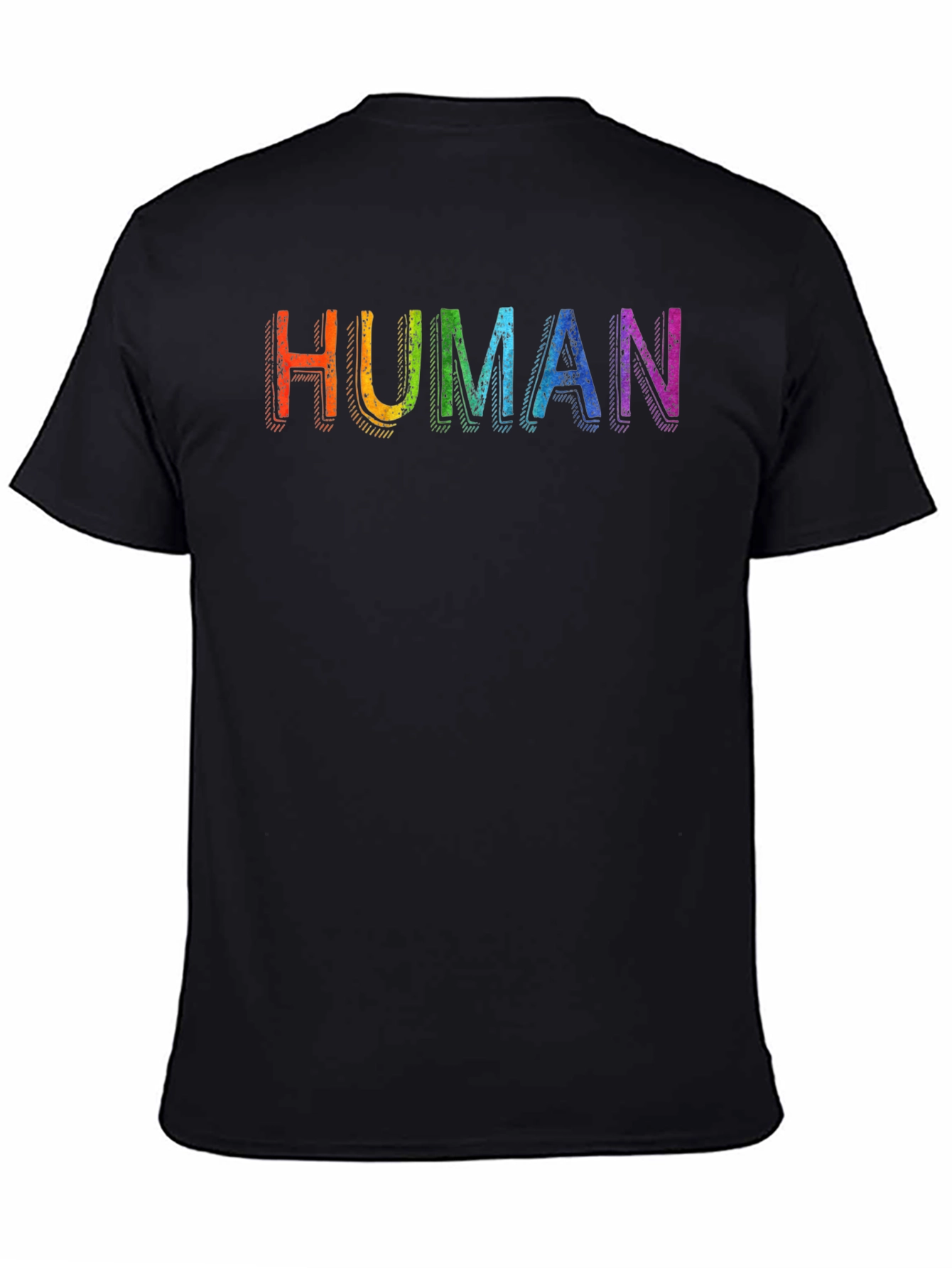 Rainbow HUMAN Graphic Black T-Shirt