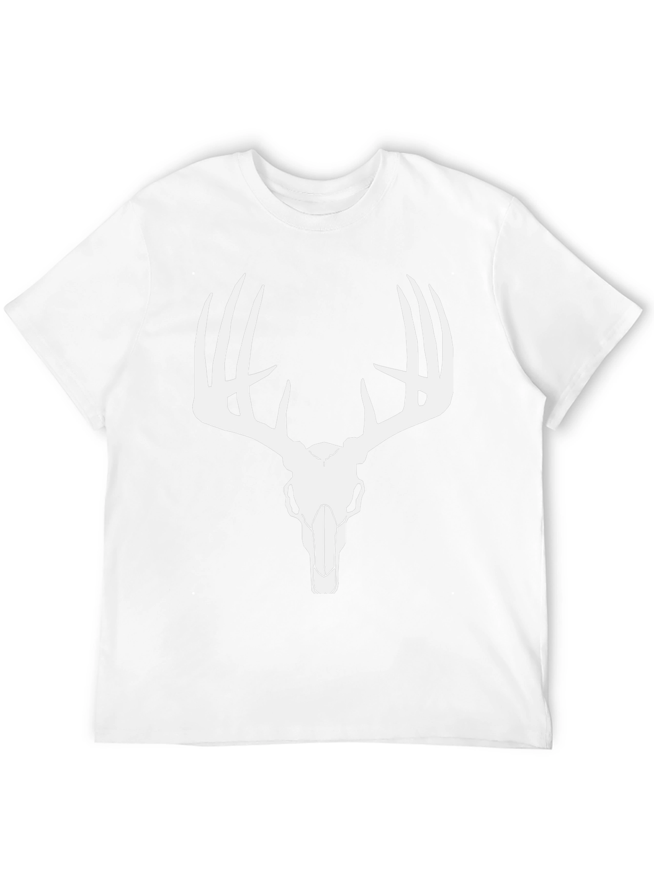 Mens Black Deer Skull Graphic T-Shirt