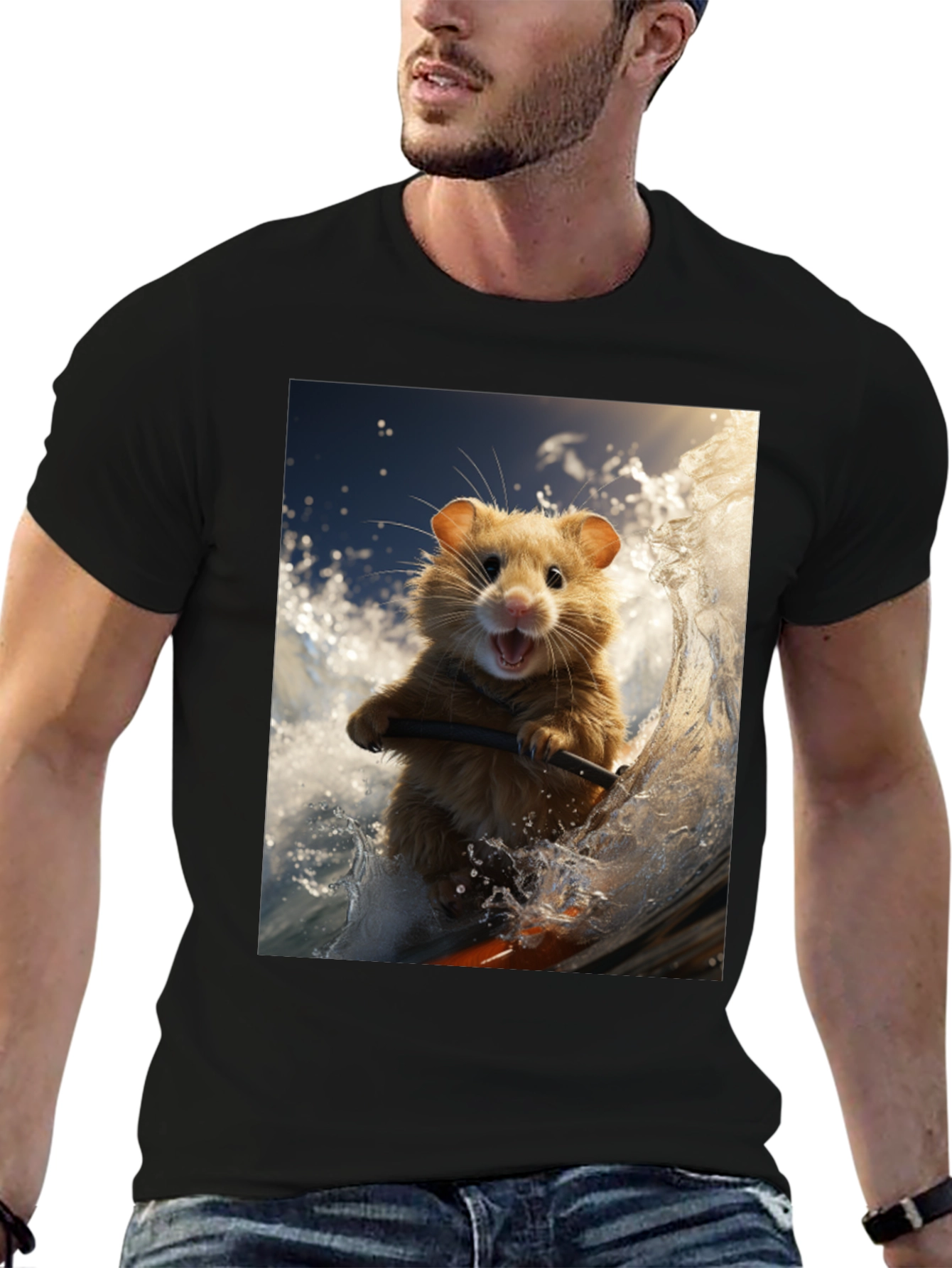 Hamster Surfing T-Shirt - Ride the Wave!