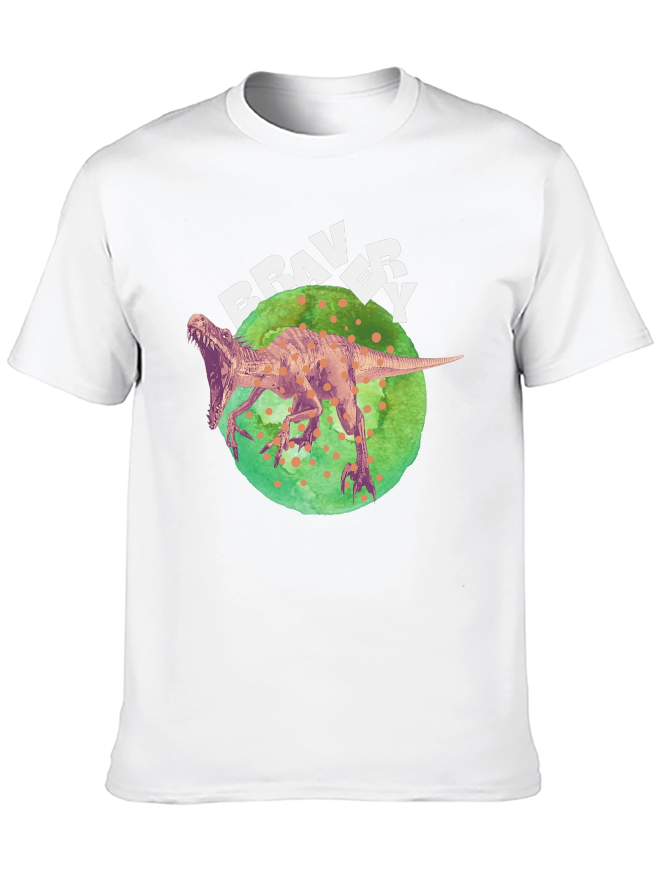 Bravery Dinosaur Graphic T-Shirt - Cool Design