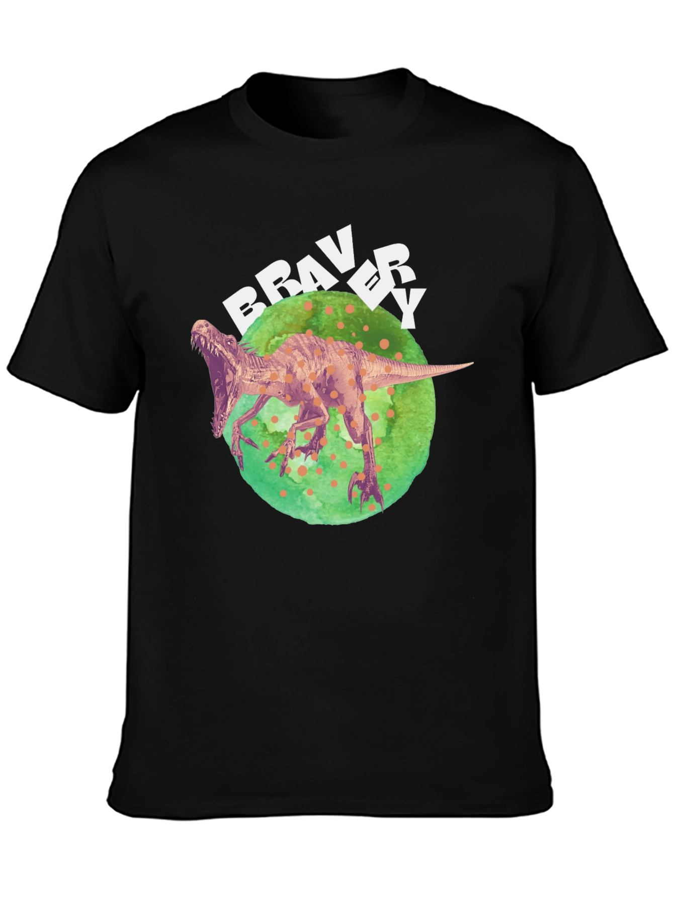 Bravery Dinosaur Graphic T-Shirt - Cool Design