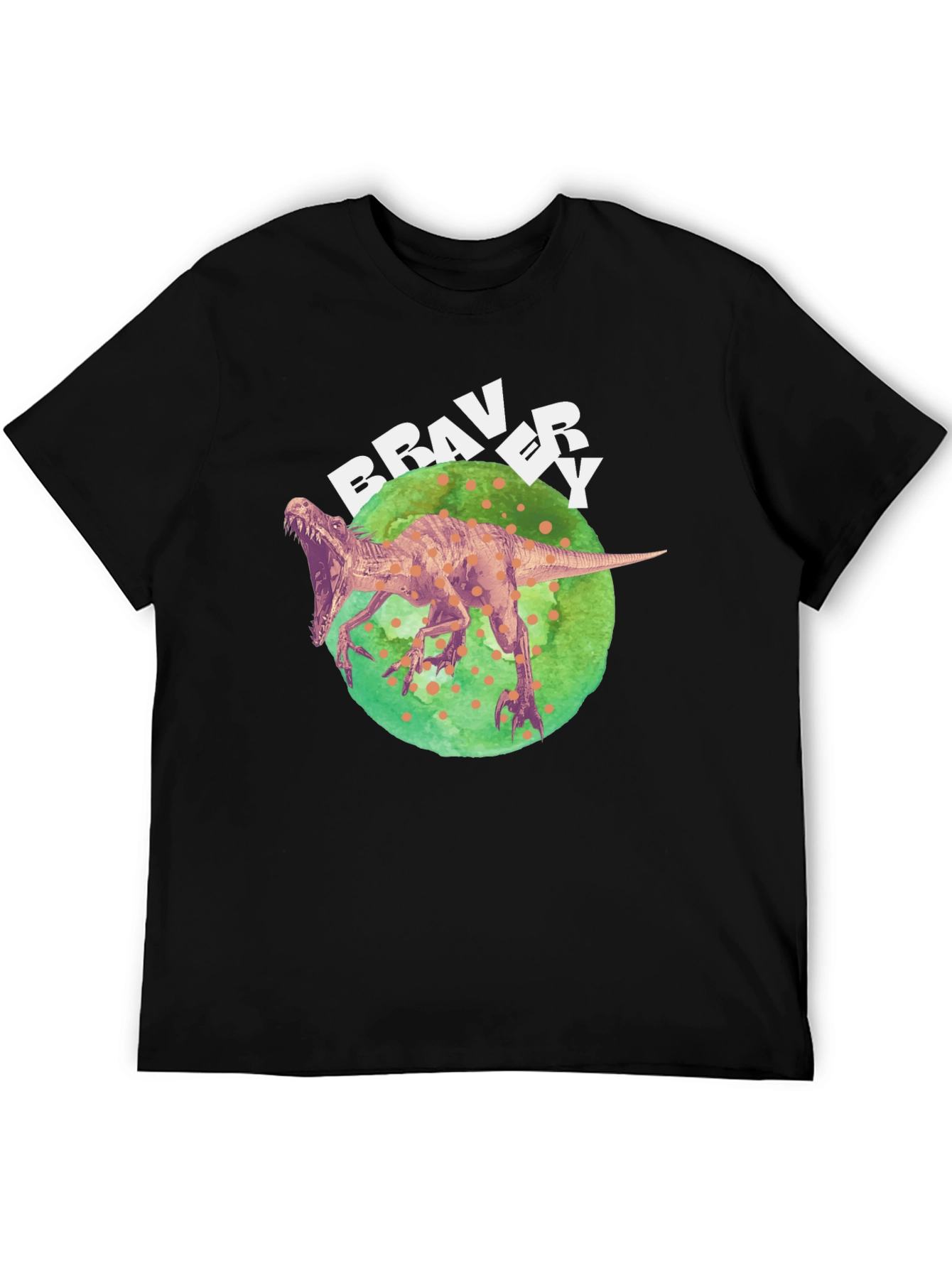 Bravery Dinosaur Graphic T-Shirt - Cool Design
