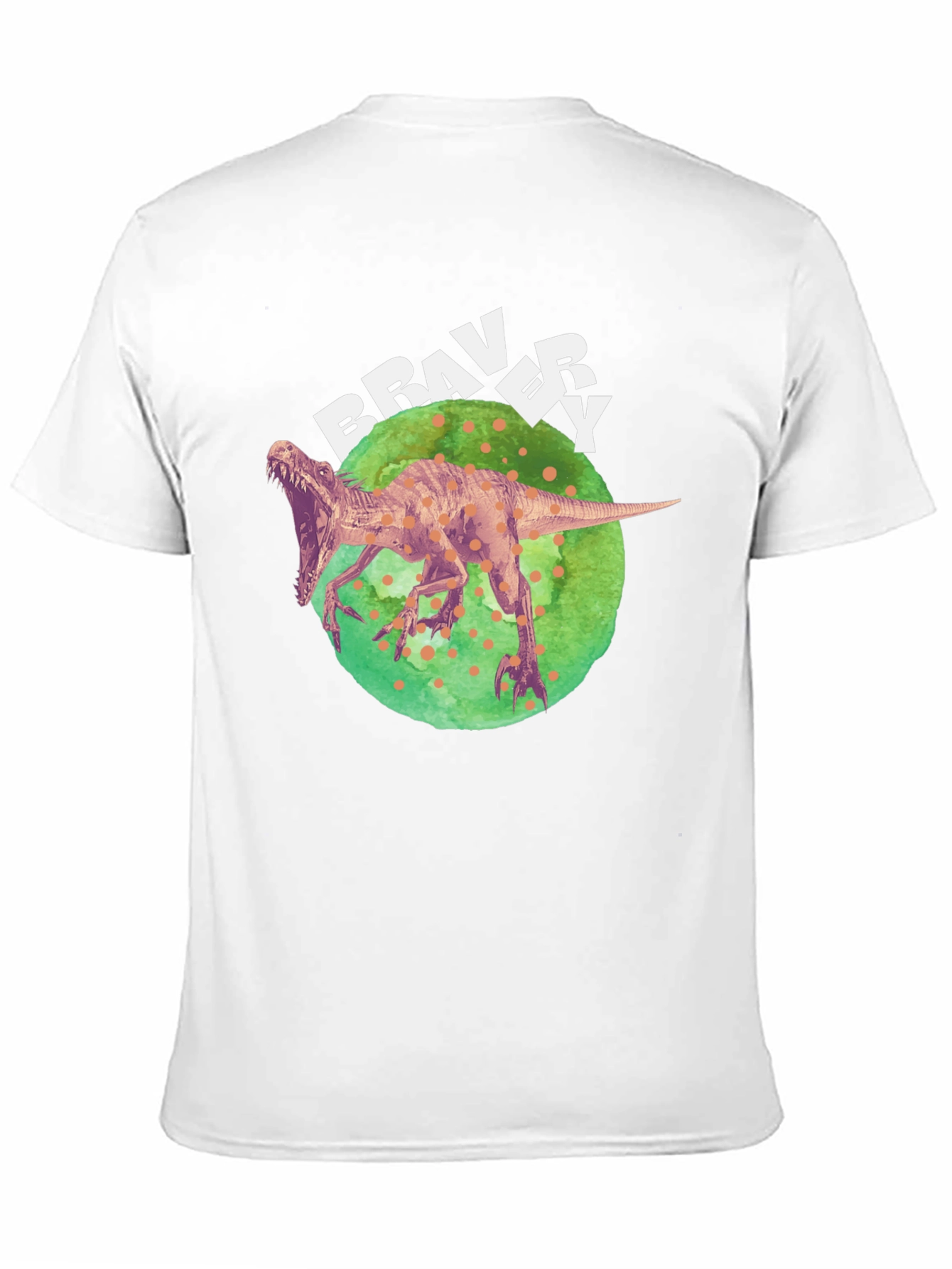 Bravery Dinosaur Graphic T-Shirt - Cool Design