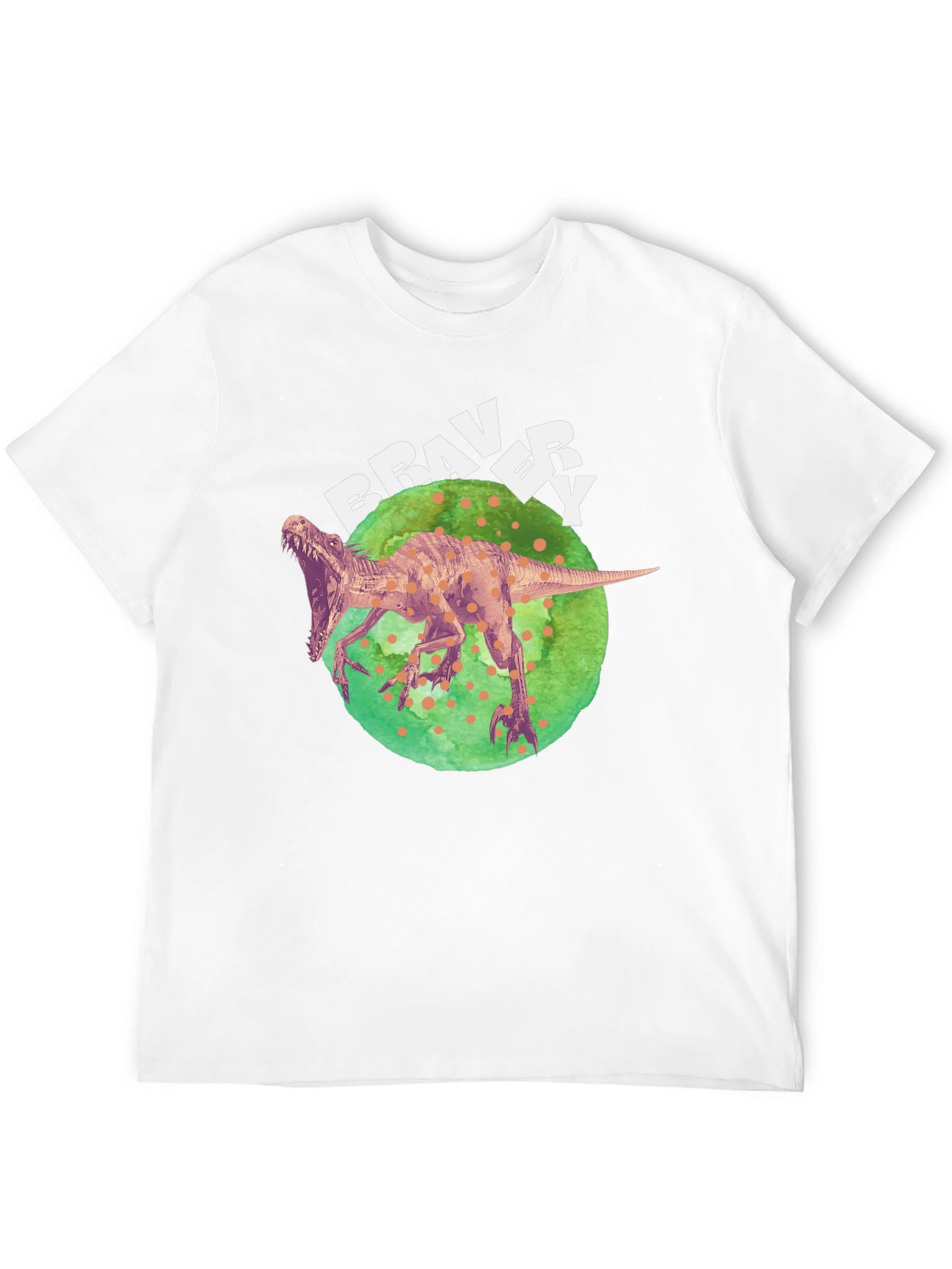 Bravery Dinosaur Graphic T-Shirt - Cool Design