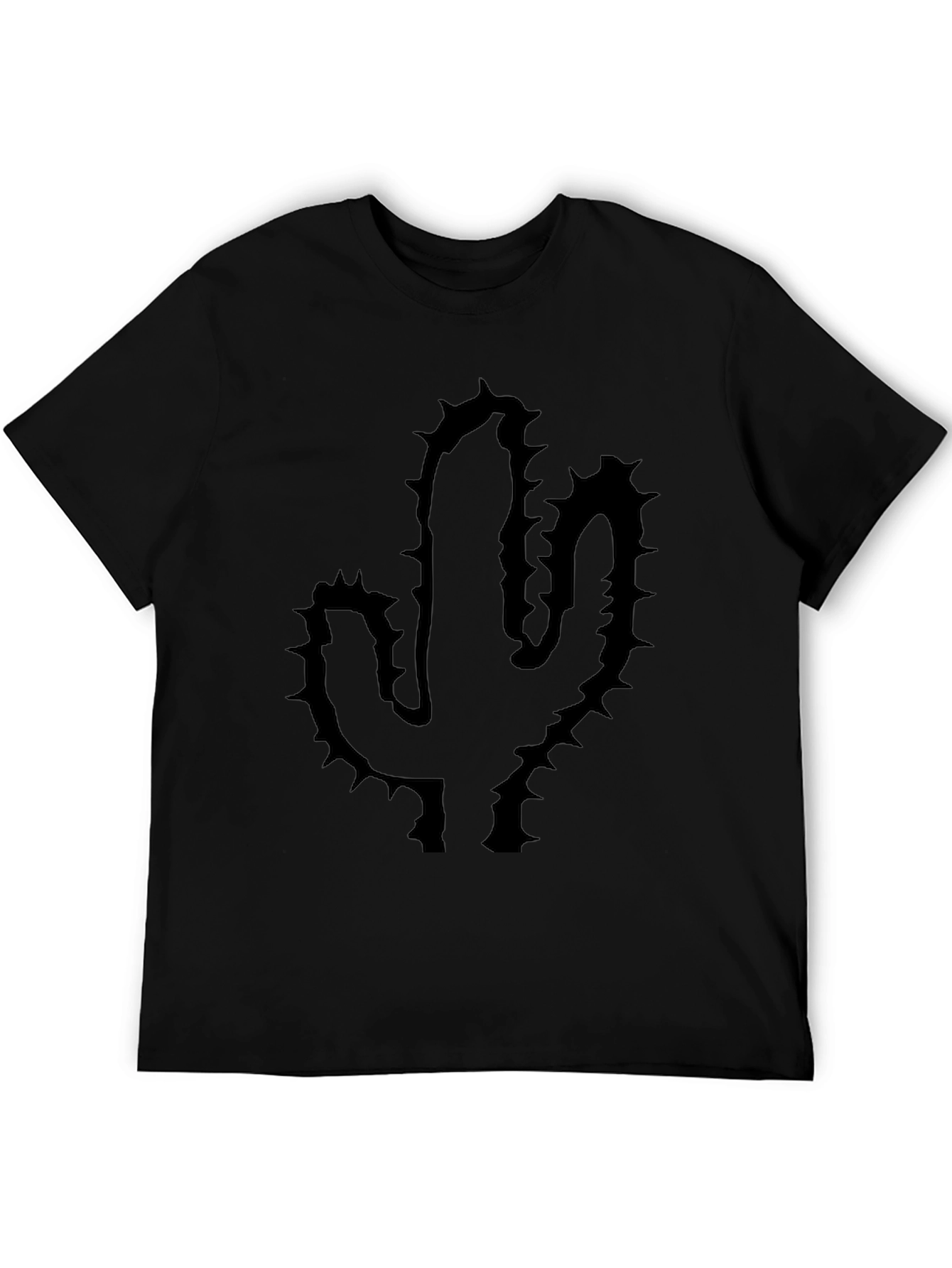 Mens Black Cactus Graphic Tee
