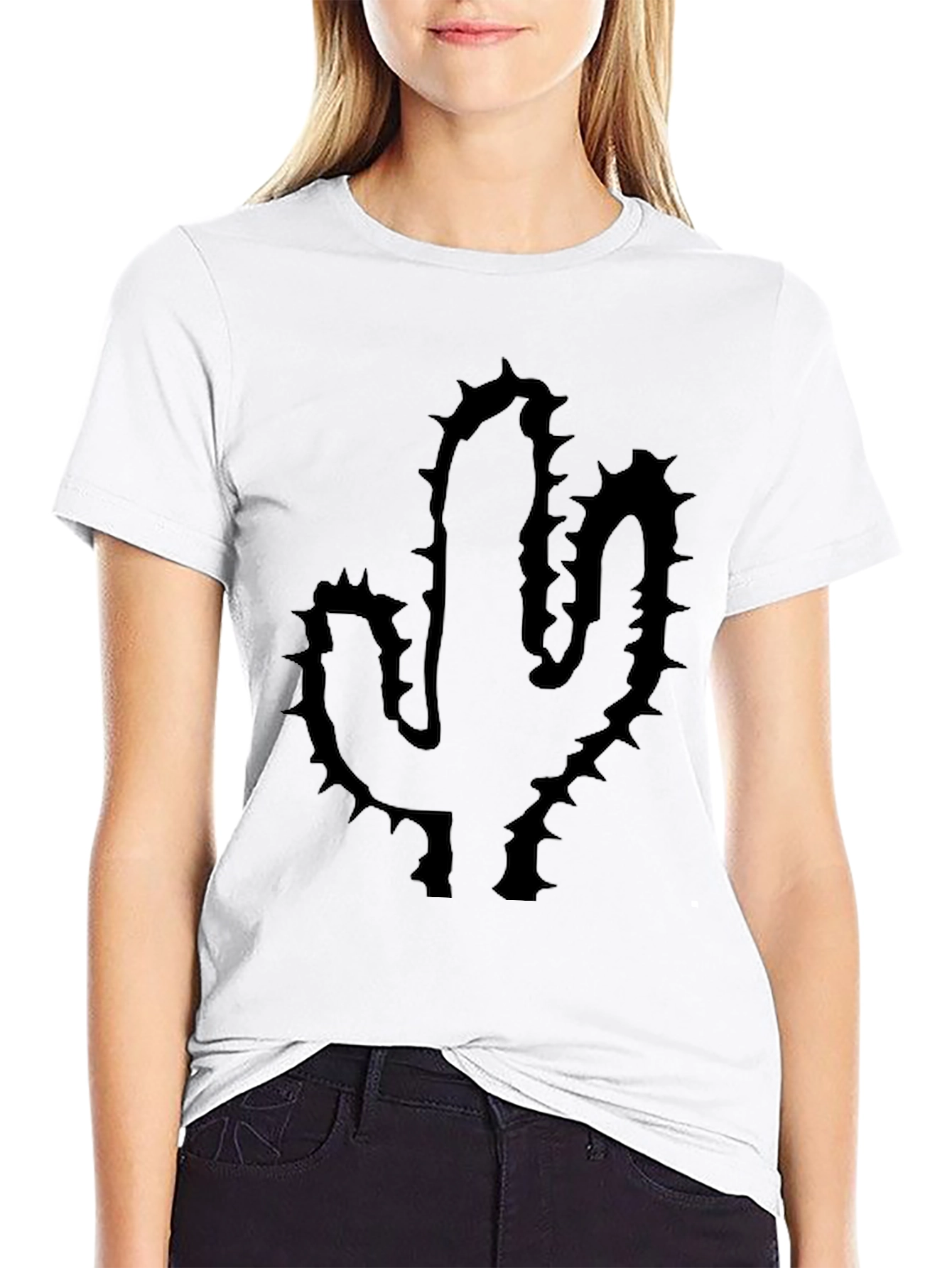 Mens Black Cactus Graphic Tee