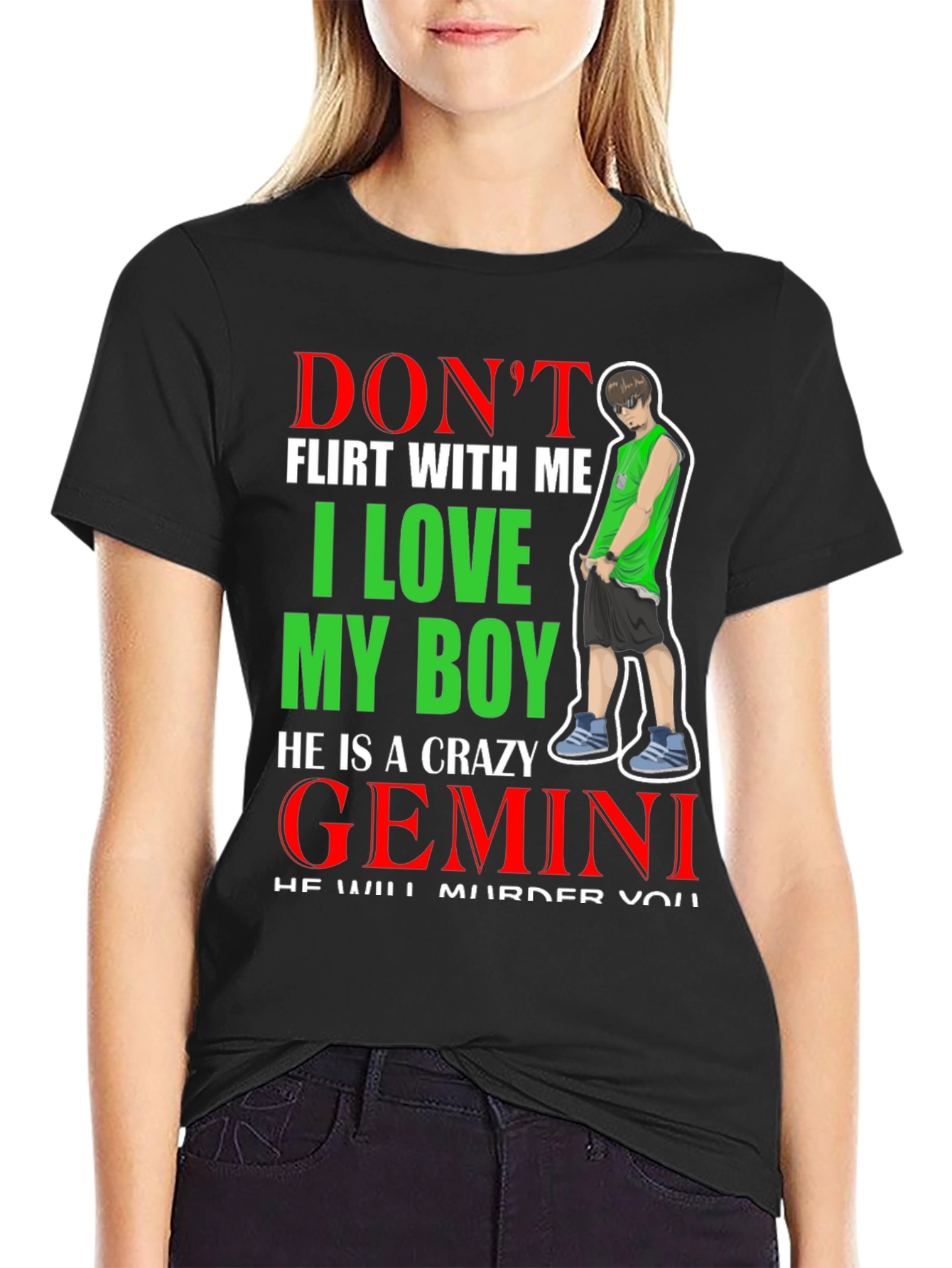 Dont Flirt With Me Gemini Crazy Boy Graphic Tee