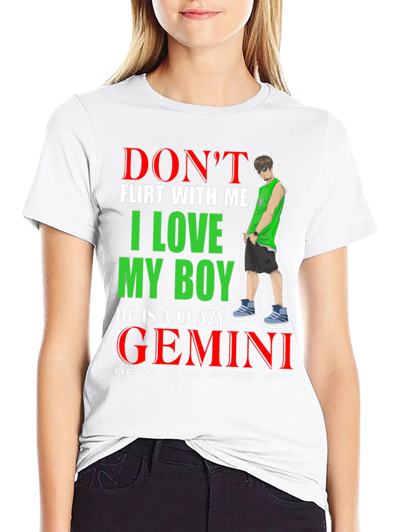 Dont Flirt With Me Gemini Crazy Boy Graphic Tee