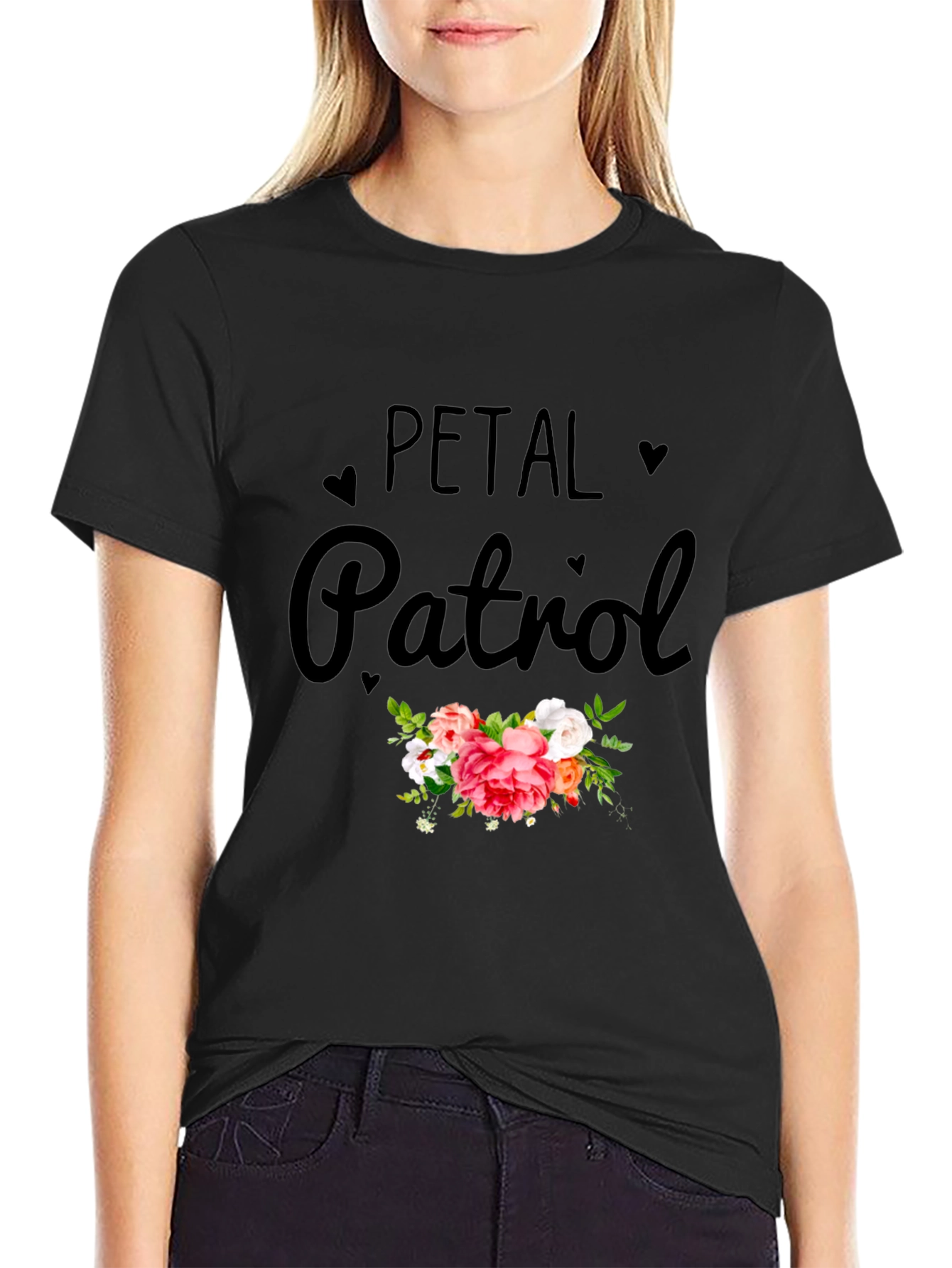 Petal Patrol Graphic T-Shirt - Black