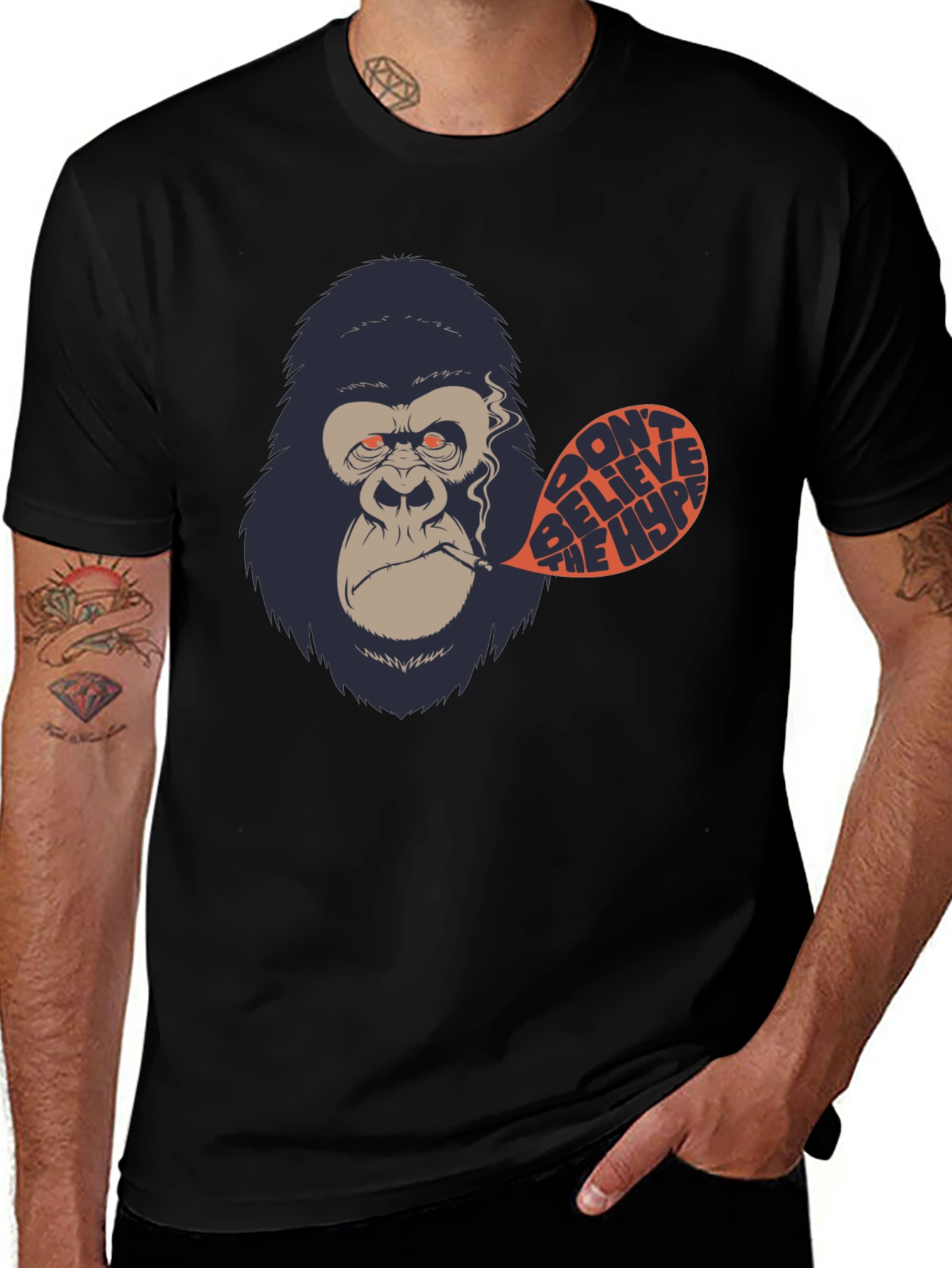 Dont Believe the Hype Gorilla Graphic Tee