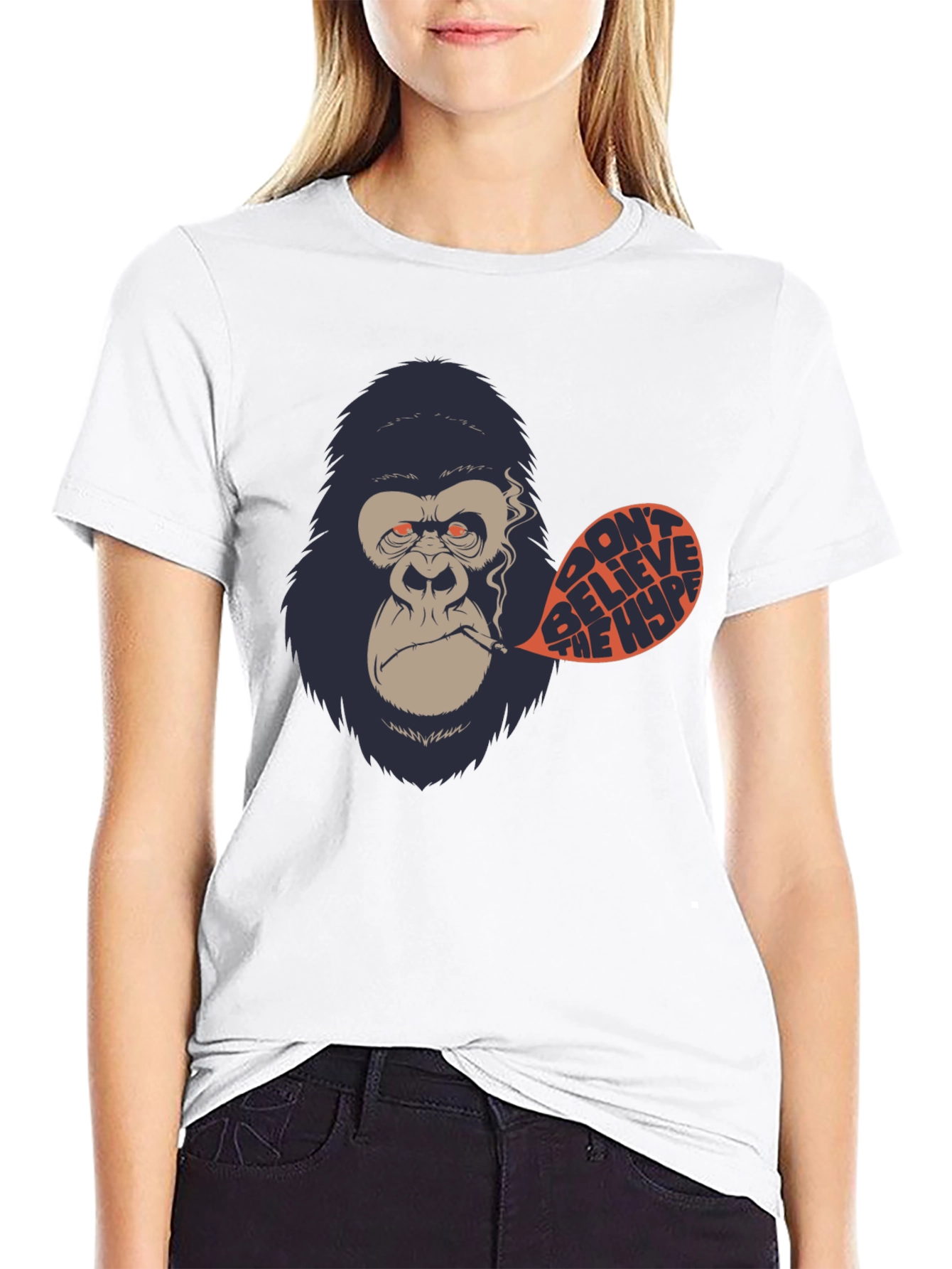 Dont Believe the Hype Gorilla Graphic Tee