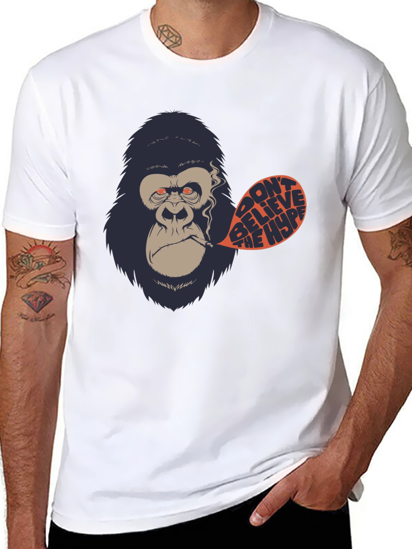 Dont Believe the Hype Gorilla Graphic Tee